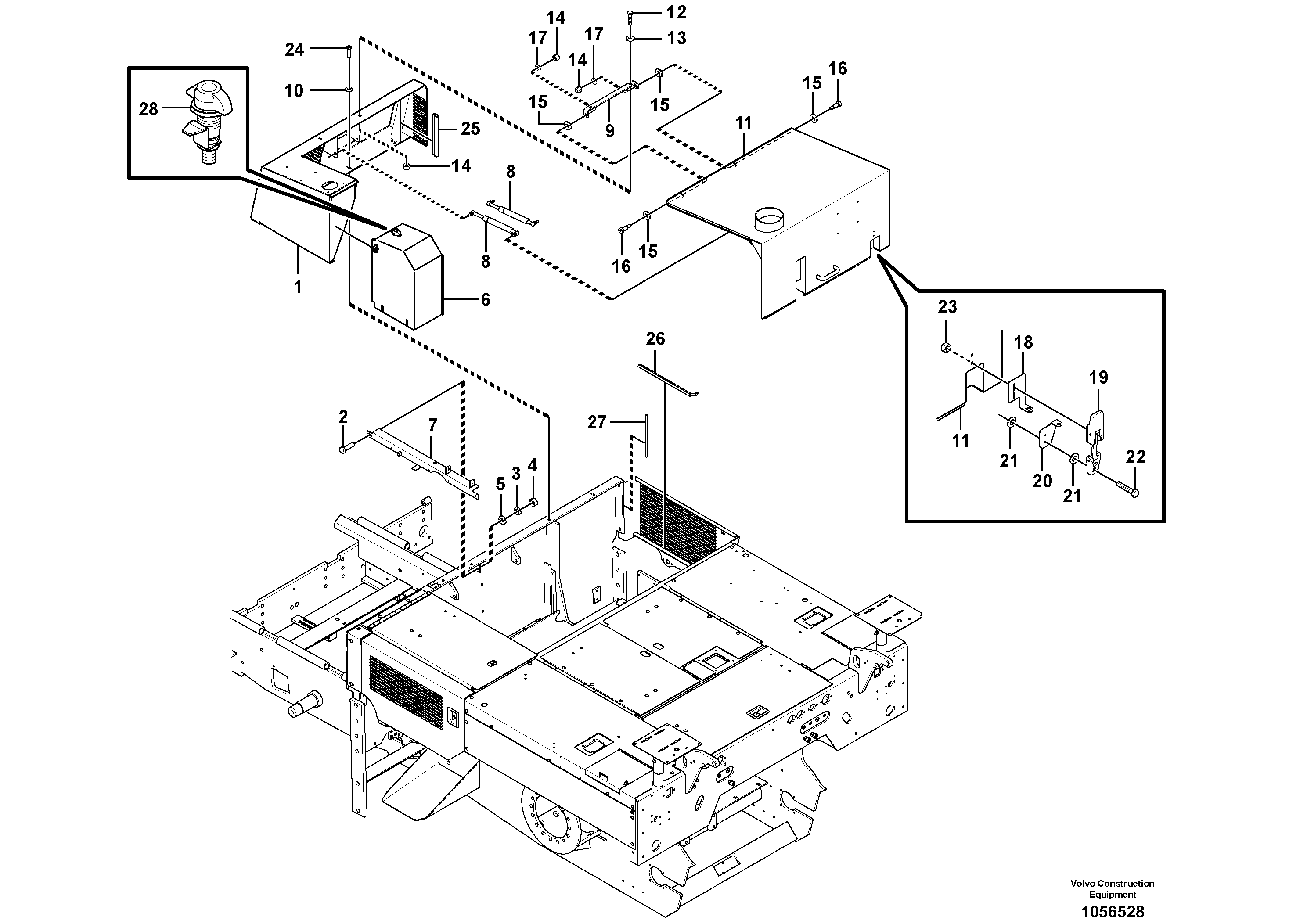 Схема запчастей Volvo PF2181 - 106391 Deck Plate Arrangement PF2181 S/N 200987-
