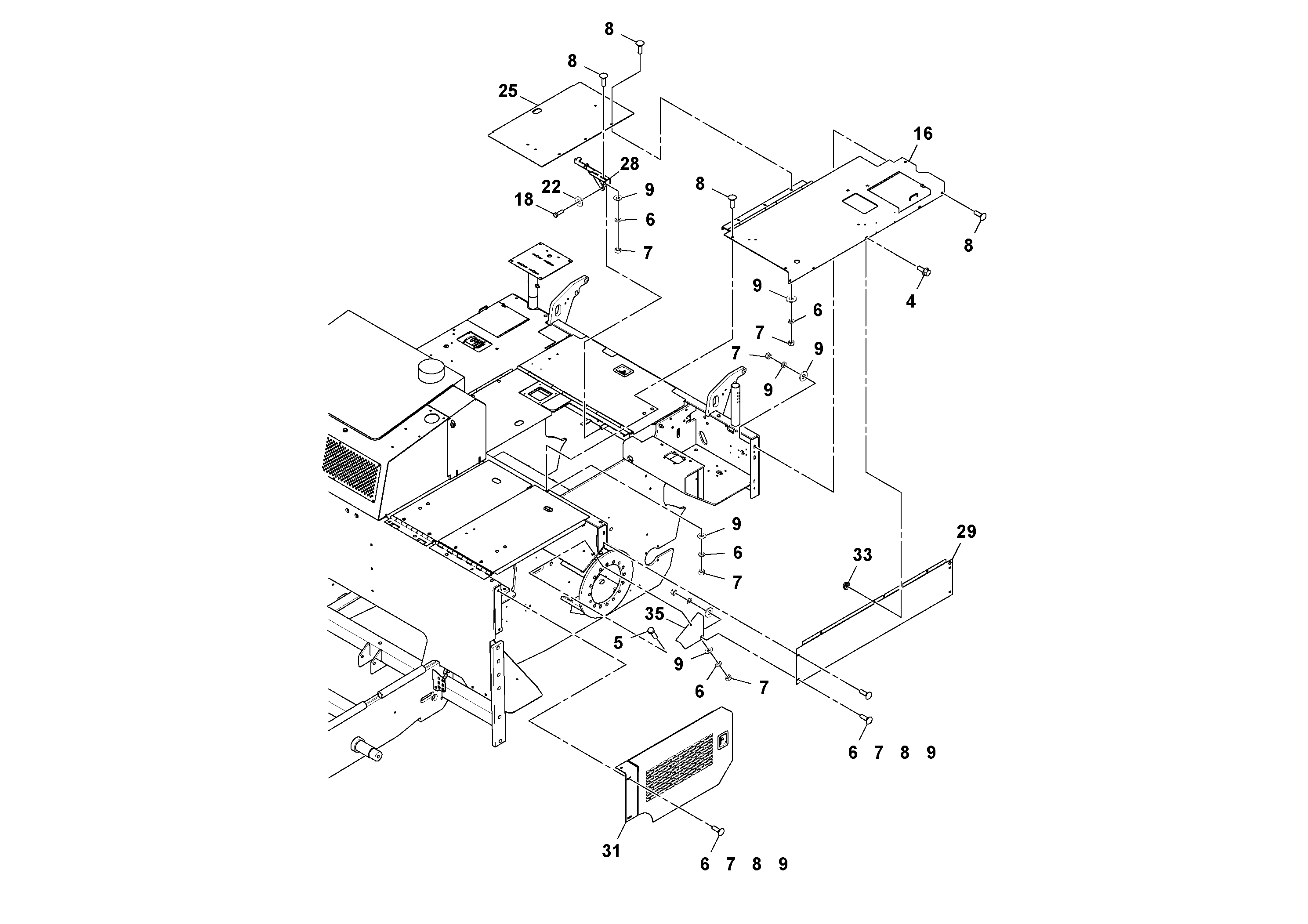 Схема запчастей Volvo PF2181 - 75179 Deck Plate Arrangement PF2181 S/N 200987-