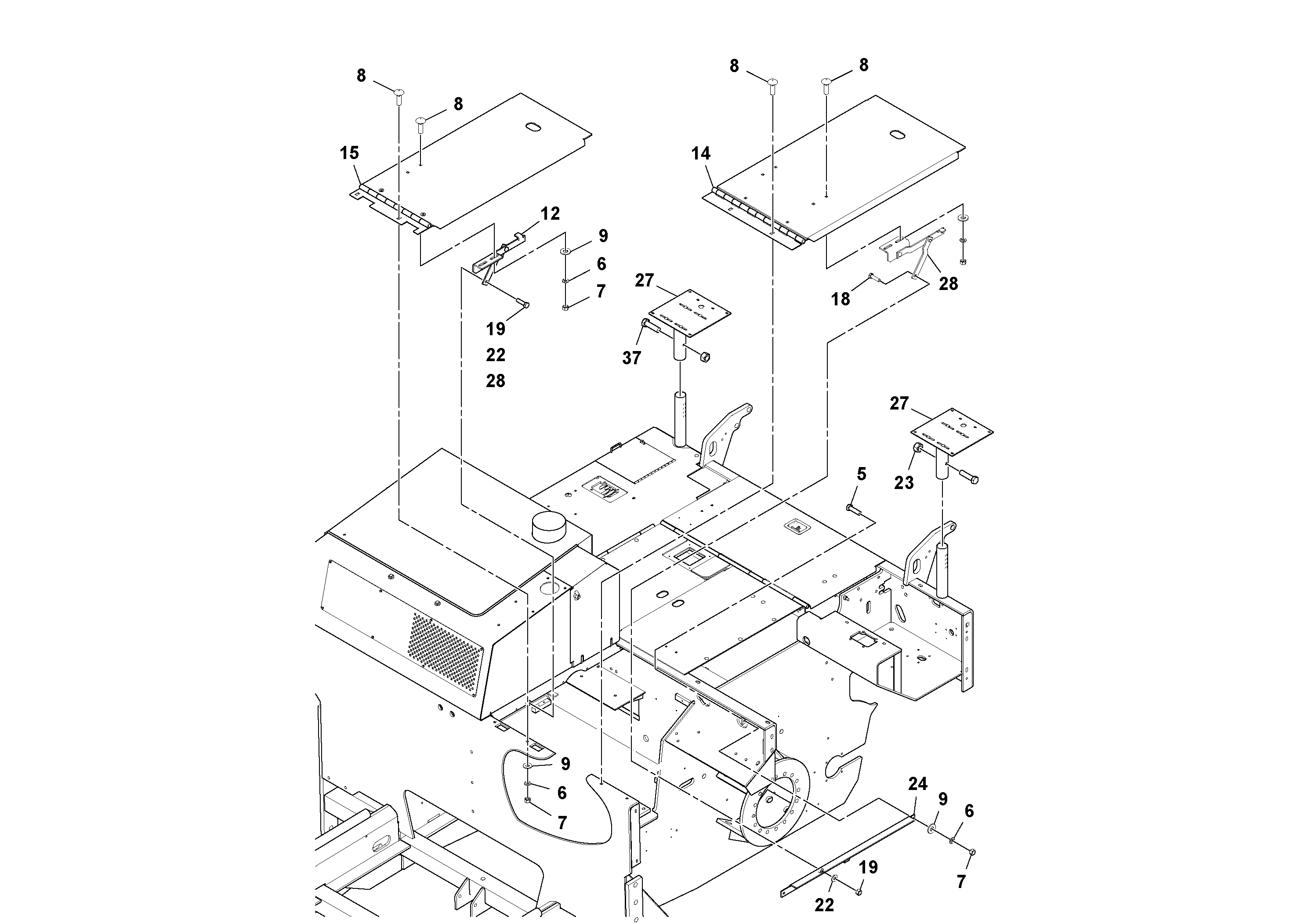Схема запчастей Volvo PF2181 - 77528 Deck Plate Arrangement PF2181 S/N 200987-