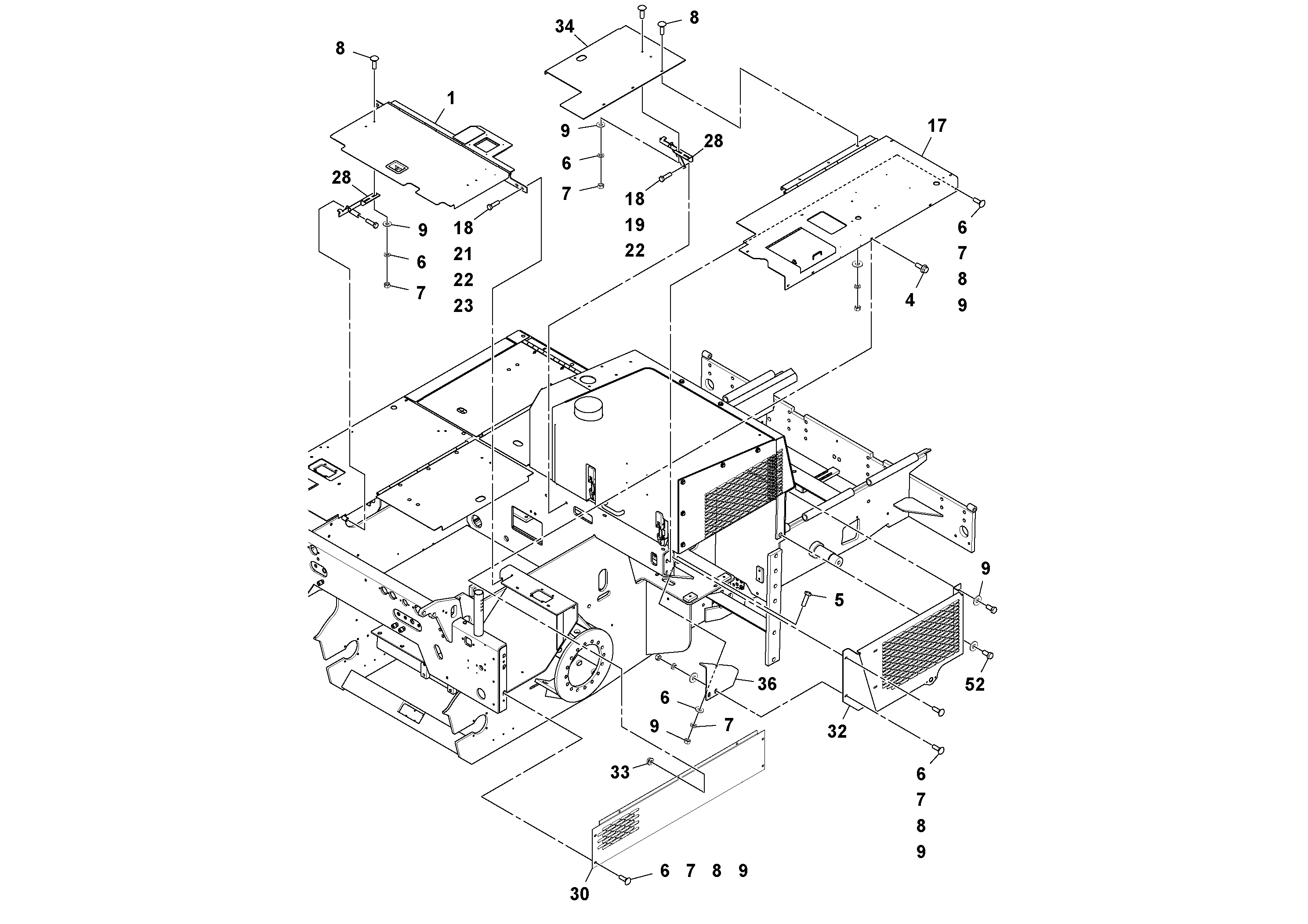 Схема запчастей Volvo PF2181 - 87975 Deck Plate Arrangement PF2181 S/N 200987-