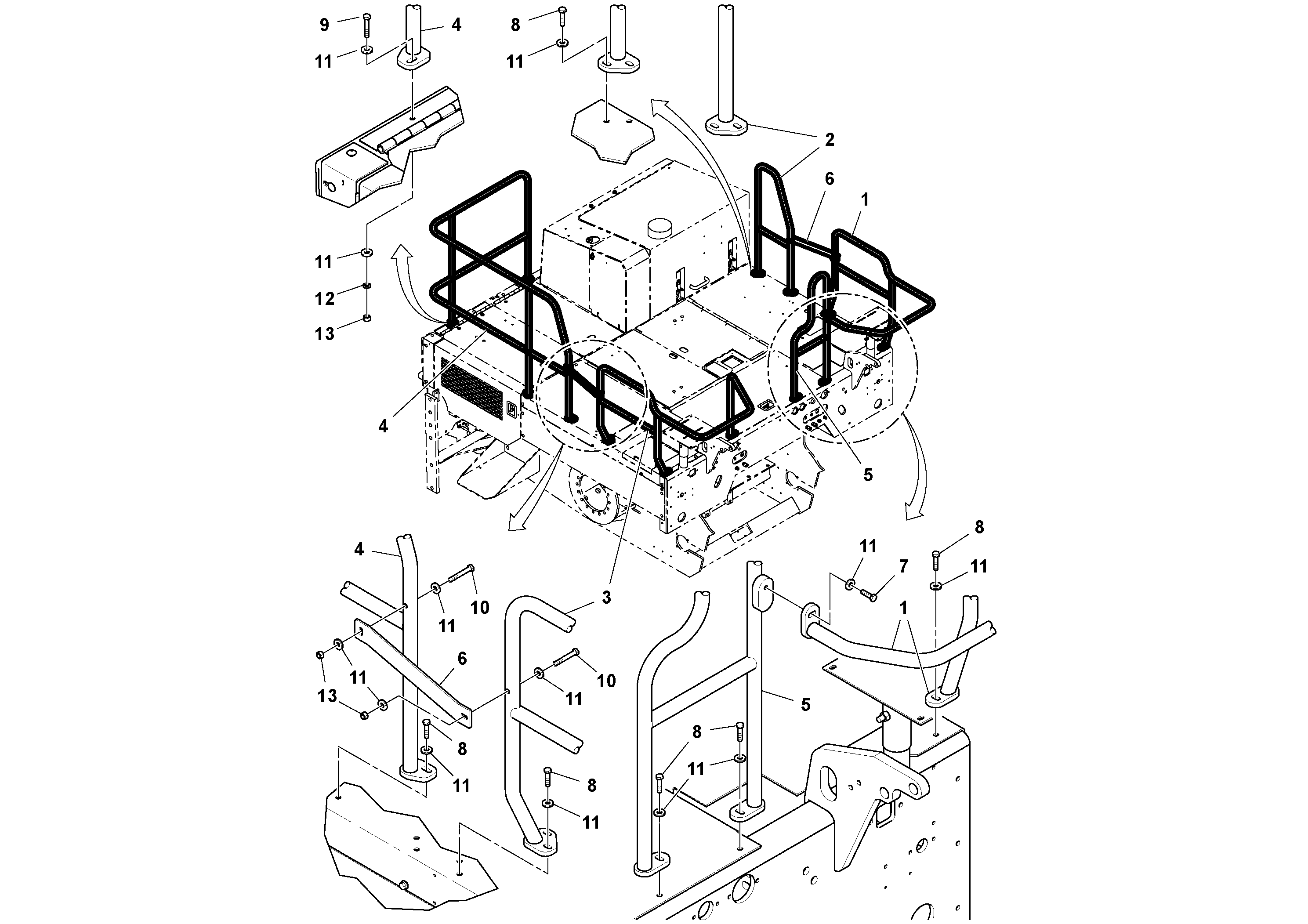 Схема запчастей Volvo PF2181 - 75859 Handrail Installation PF2181 S/N 200987-