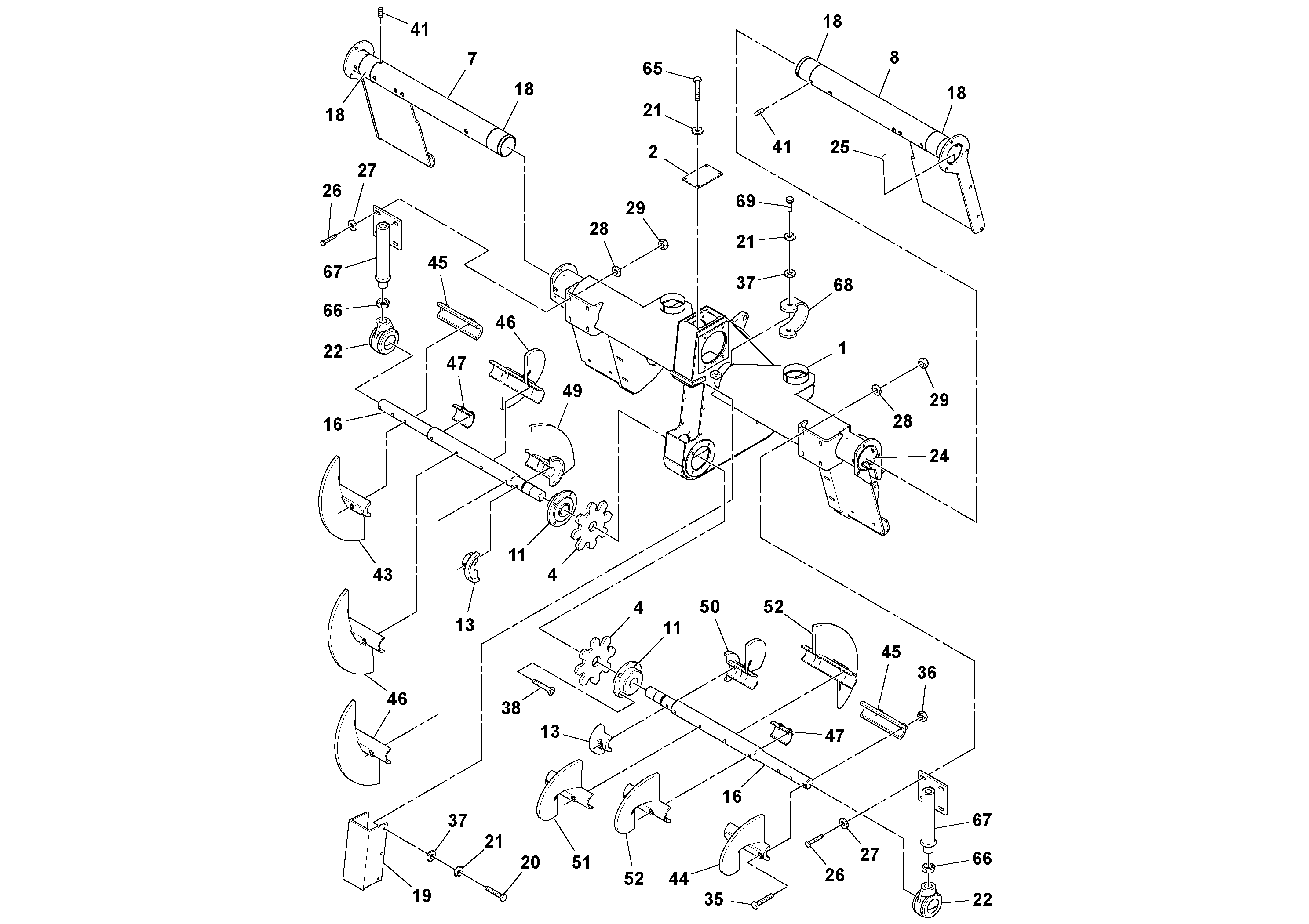 Схема запчастей Volvo PF2181 - 75491 Auger/conveyor Drive Assembly PF2181 S/N 200987-