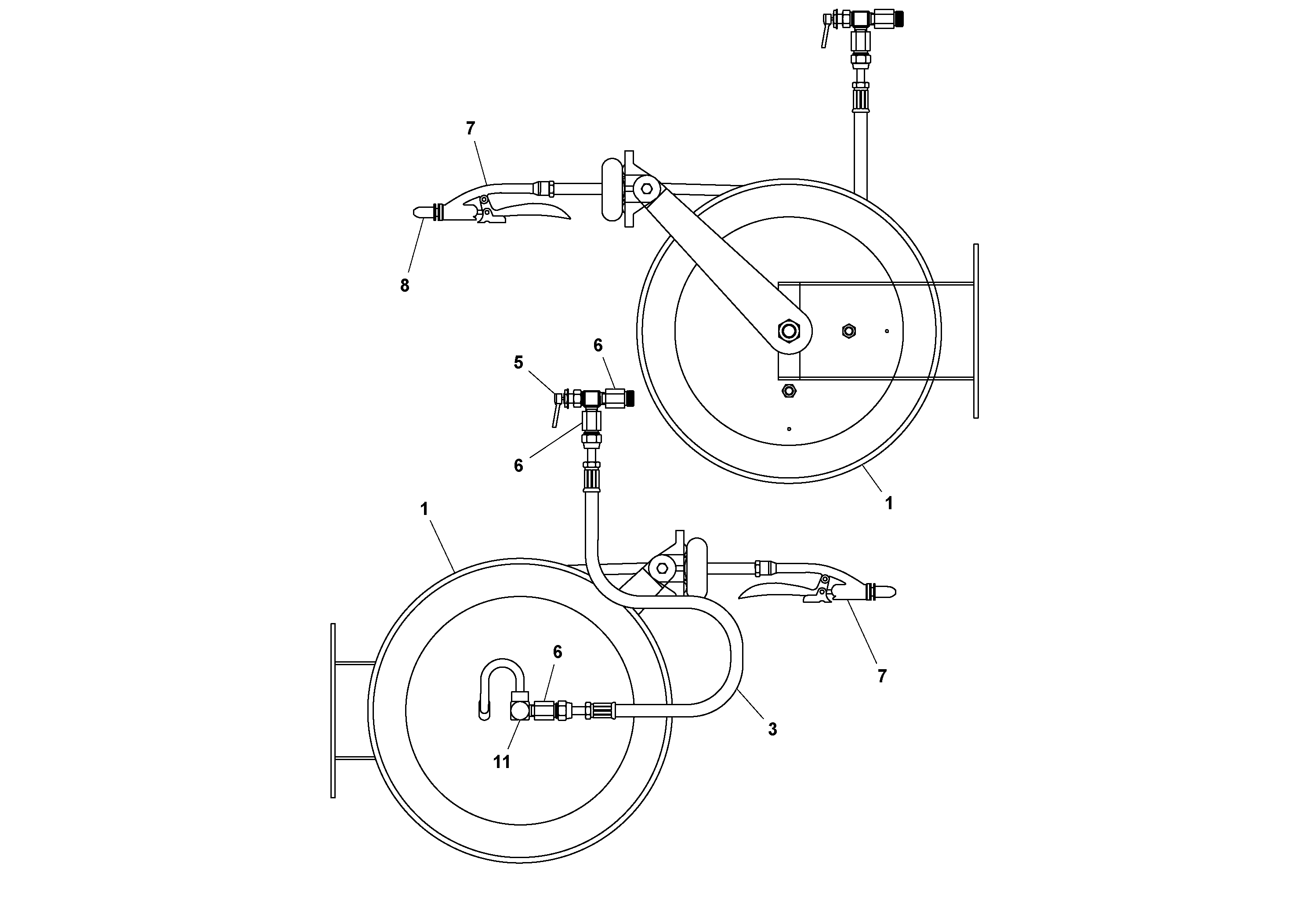 Схема запчастей Volvo PF2181 - 79755 Wash-down Hose and Reel Assembly PF2181 S/N 200987-