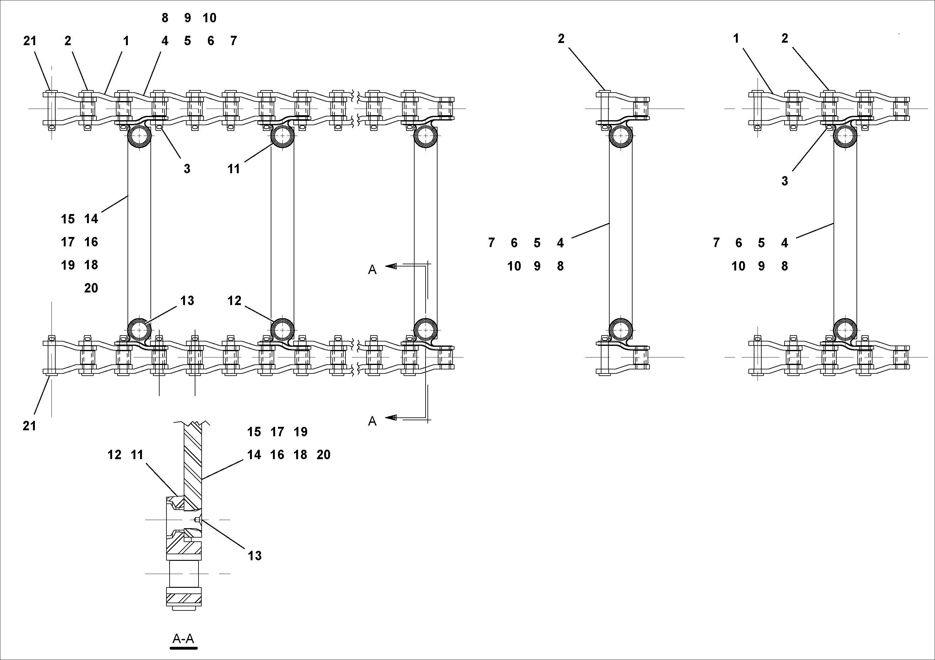 Схема запчастей Volvo PF2181 - 79853 Conveyor Chain Assembly PF2181 S/N 200987-