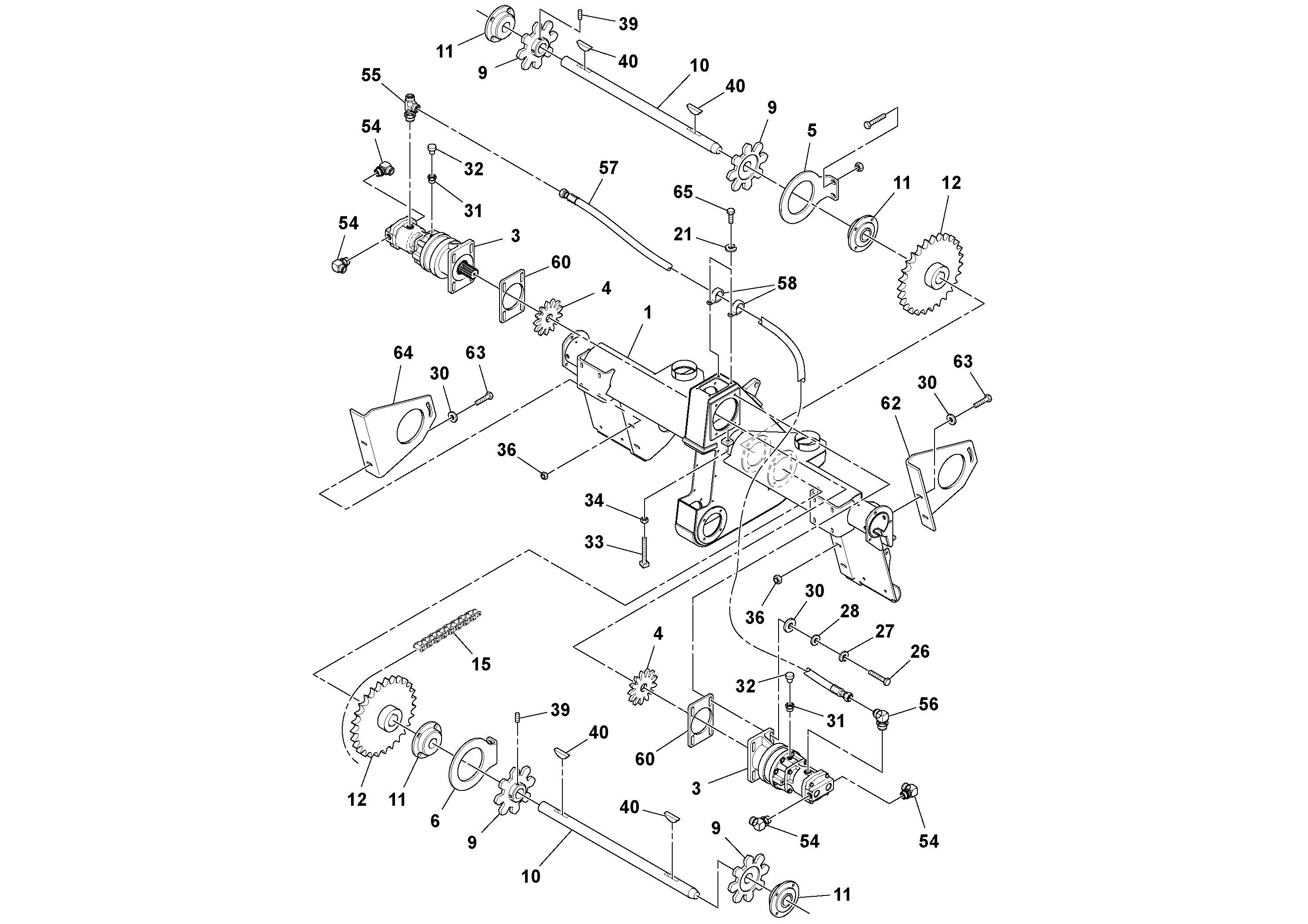 Схема запчастей Volvo PF2181 - 80656 Auger/conveyor Drive Assembly PF2181 S/N 200987-