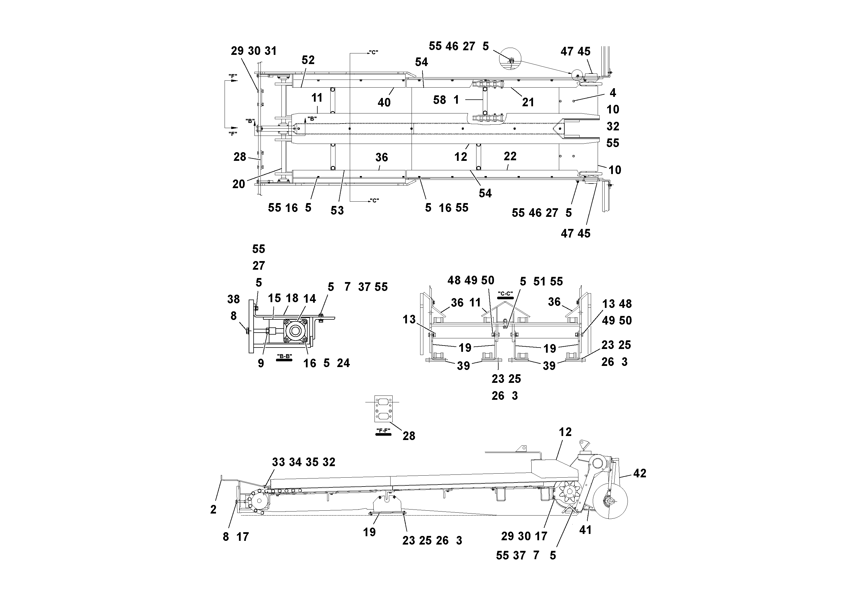 Схема запчастей Volvo PF2181 - 91700 Auger/conveyor Arrangement PF2181 S/N 197473-