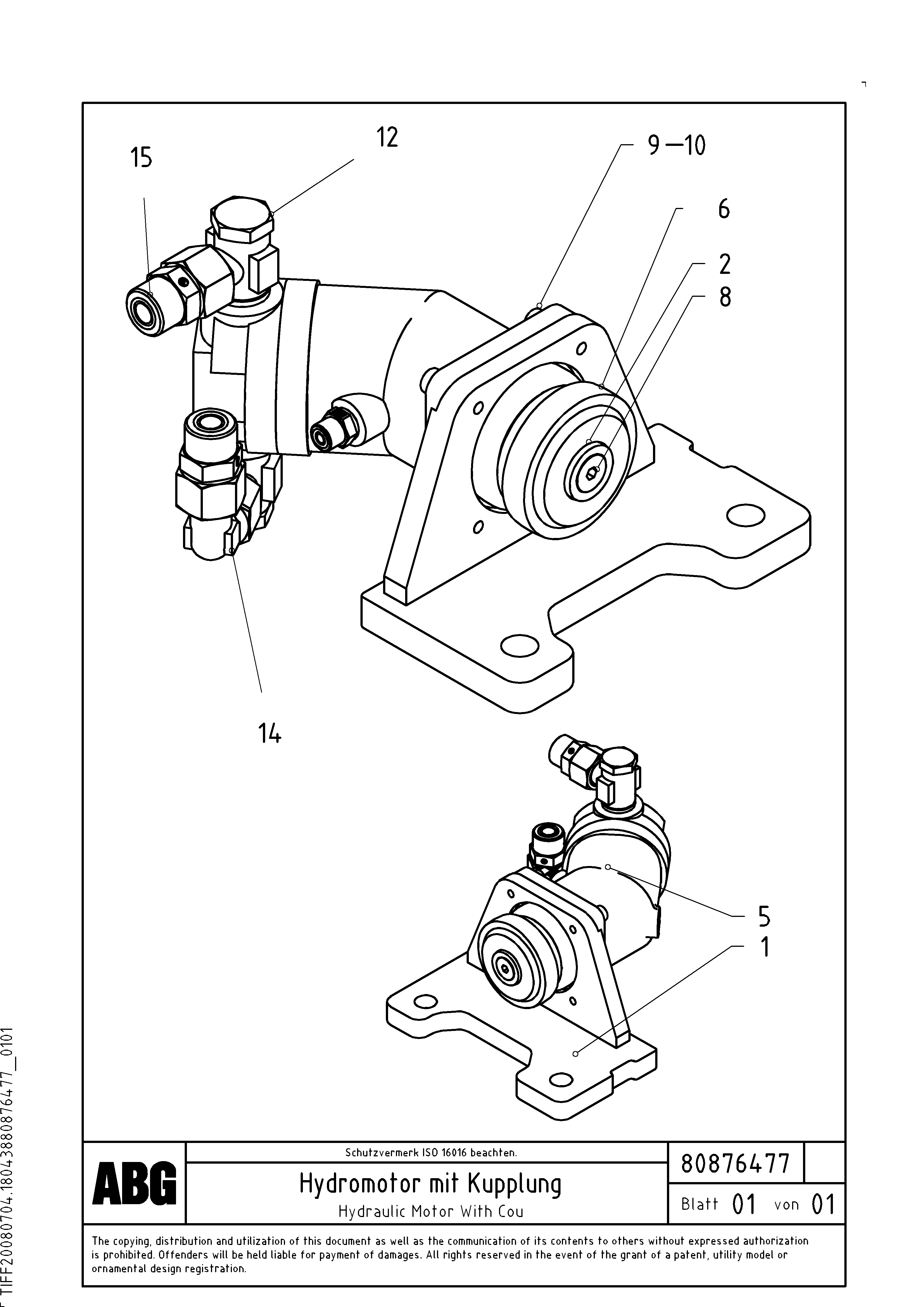 Схема запчастей Volvo PF6160 - 91179 Hydraulic motor with tamper coupling for basic screed OMNI 1021 ATT. SCREEDS 3,0 - 9,0M PF6110 PF6160/PF6170