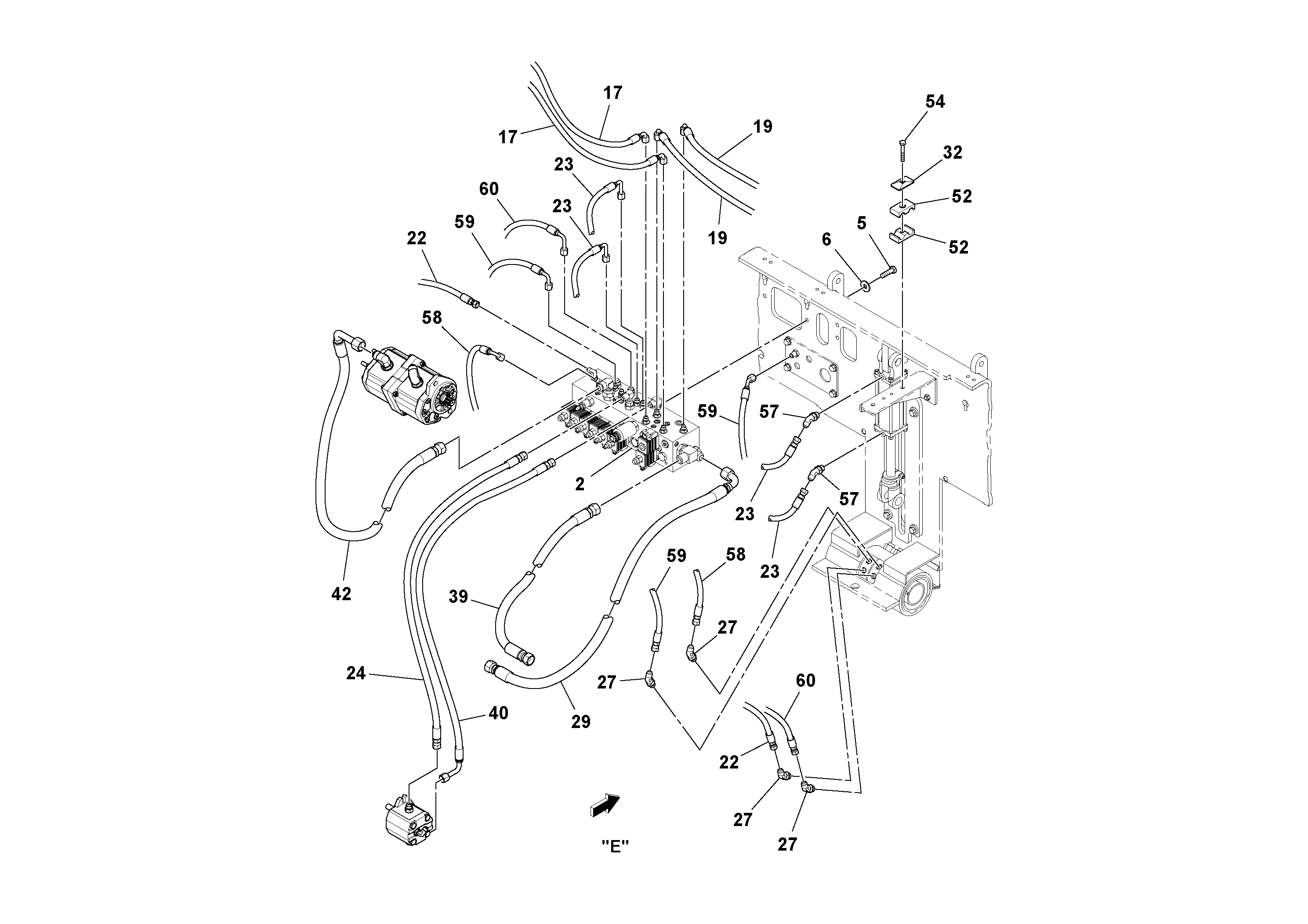 Схема запчастей Volvo PF6160 - 92402 Hydraulic Gear Pump Installation PF6160/PF6170