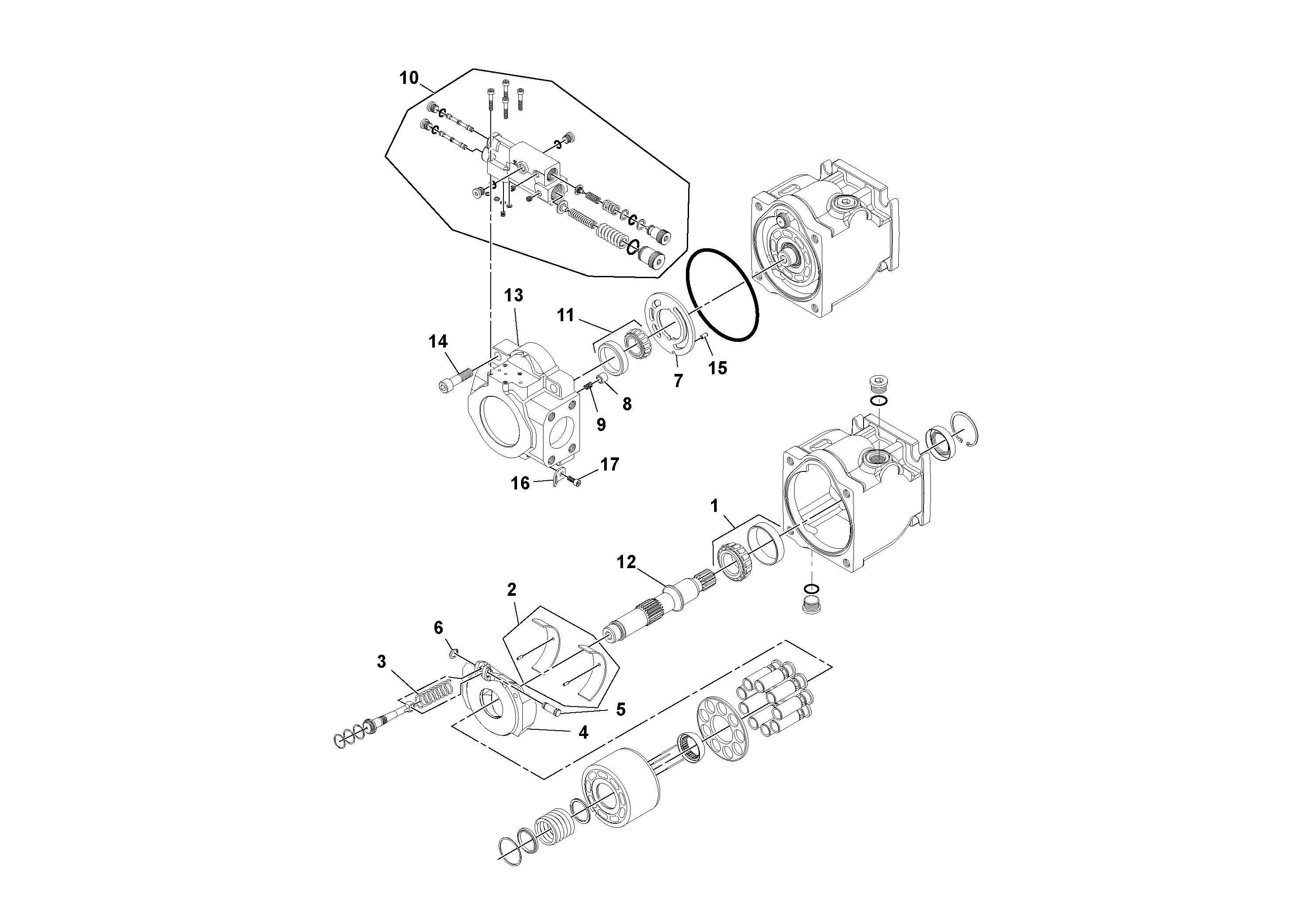 Схема запчастей Volvo PF6160 - 94802 Mixer Tub Pump PF6160/PF6170