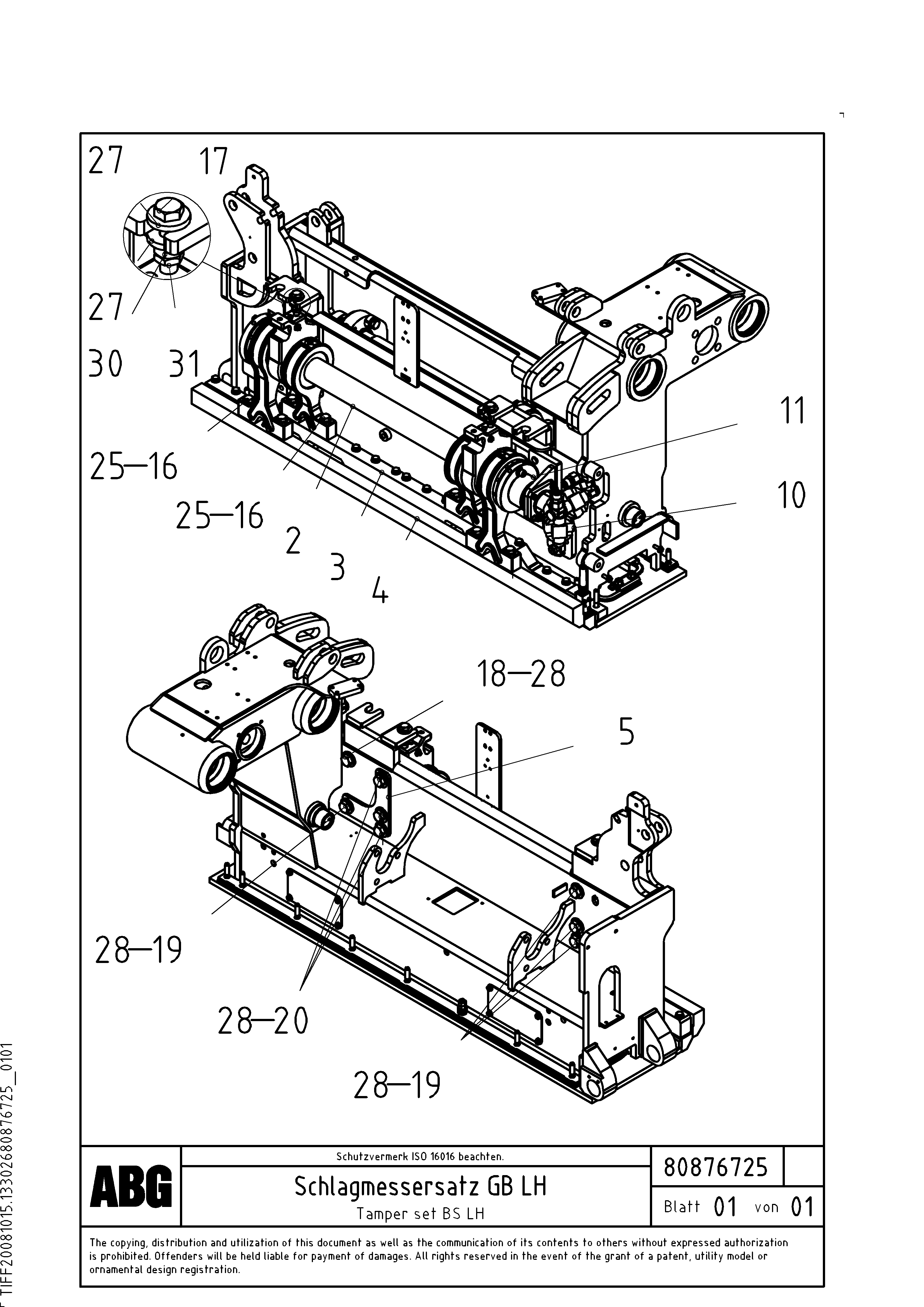 Схема запчастей Volvo PF6160 - 91365 Tamper set for basic screed OMNI 1021 ATT. SCREEDS 3,0 - 9,0M PF6110 PF6160/PF6170