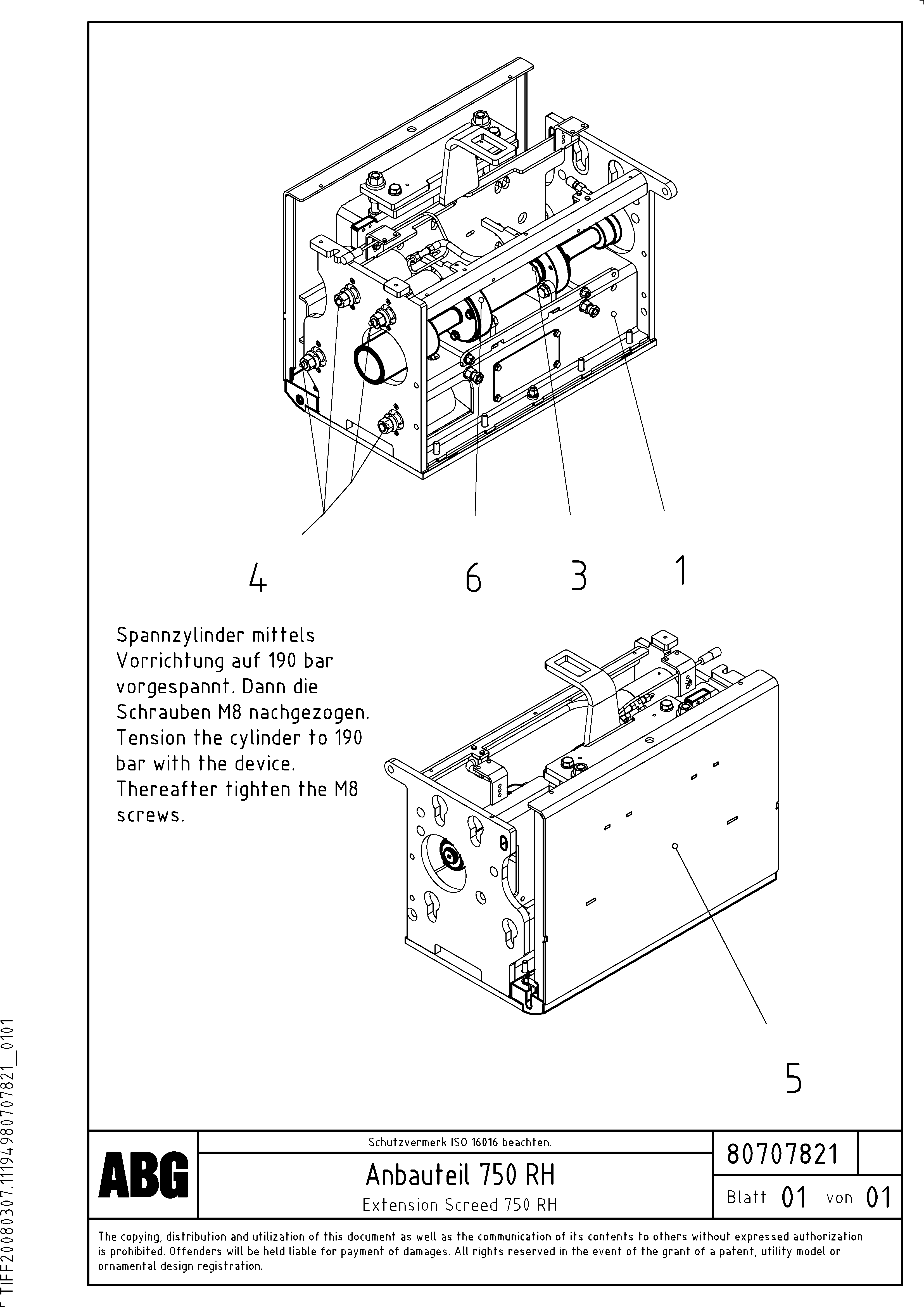 Схема запчастей Volvo PF6160 - 94586 Extension OMNI 1001 ATT. SCREEDS 3,0 - 9,0M PF6110 PF6160/PF6170
