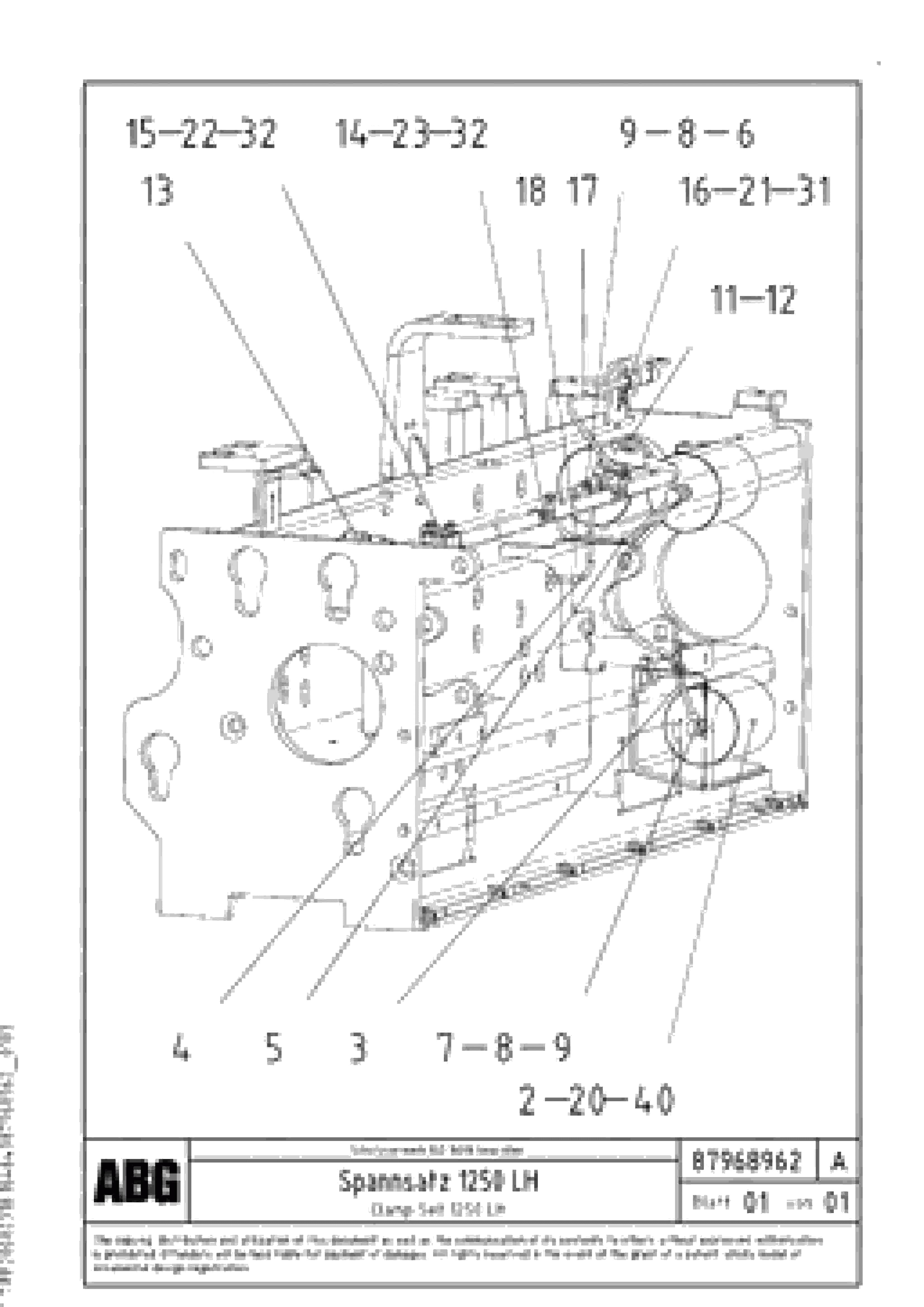 Схема запчастей Volvo PF6160 - 75084 Clamp set for extension OMNI 1000 ATT. SCREEDS 3,0 - 9,0M PF6110, PF6160/6170
