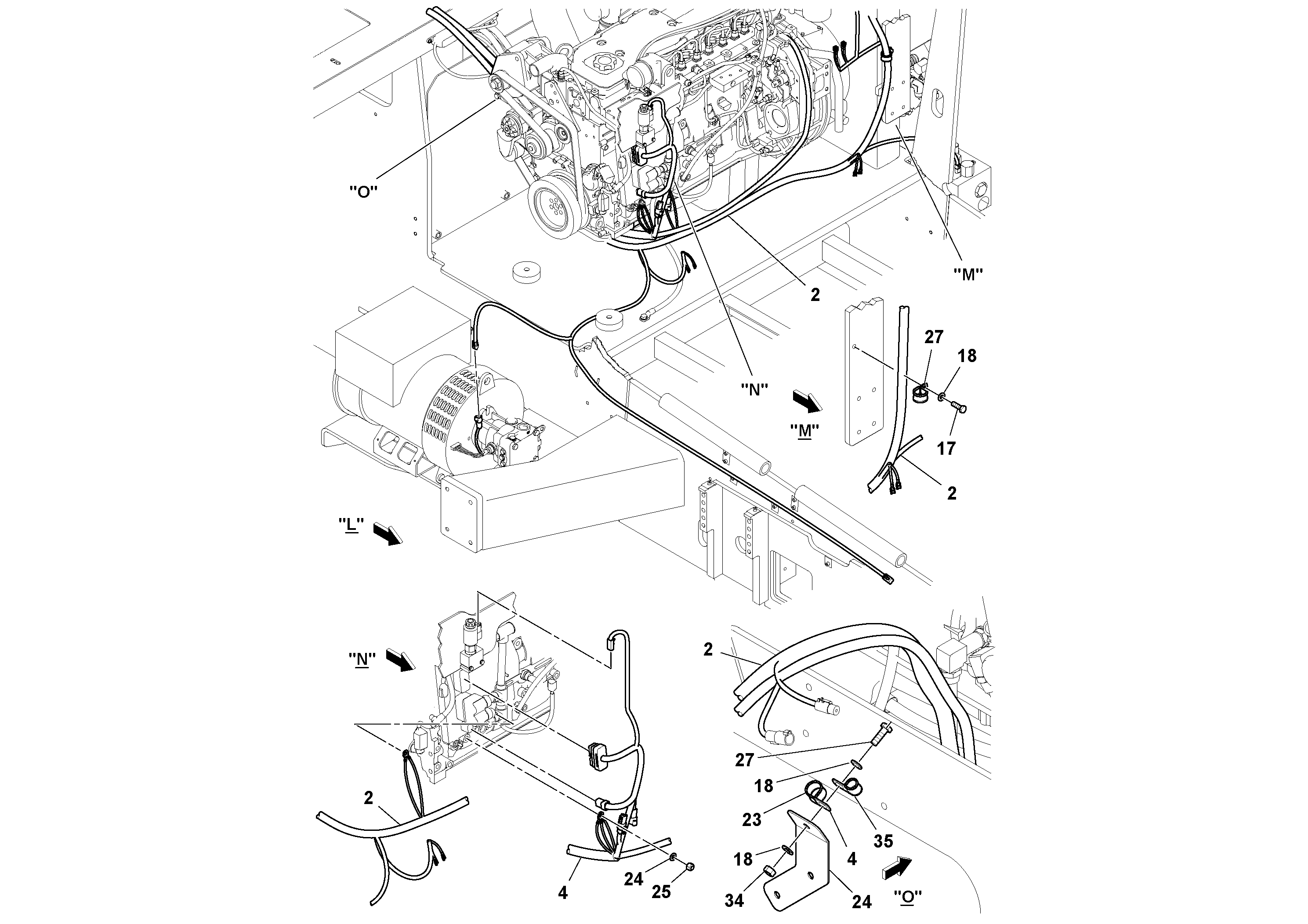 Схема запчастей Volvo PF6170 - 92961 Harness Installation PF6160/PF6170
