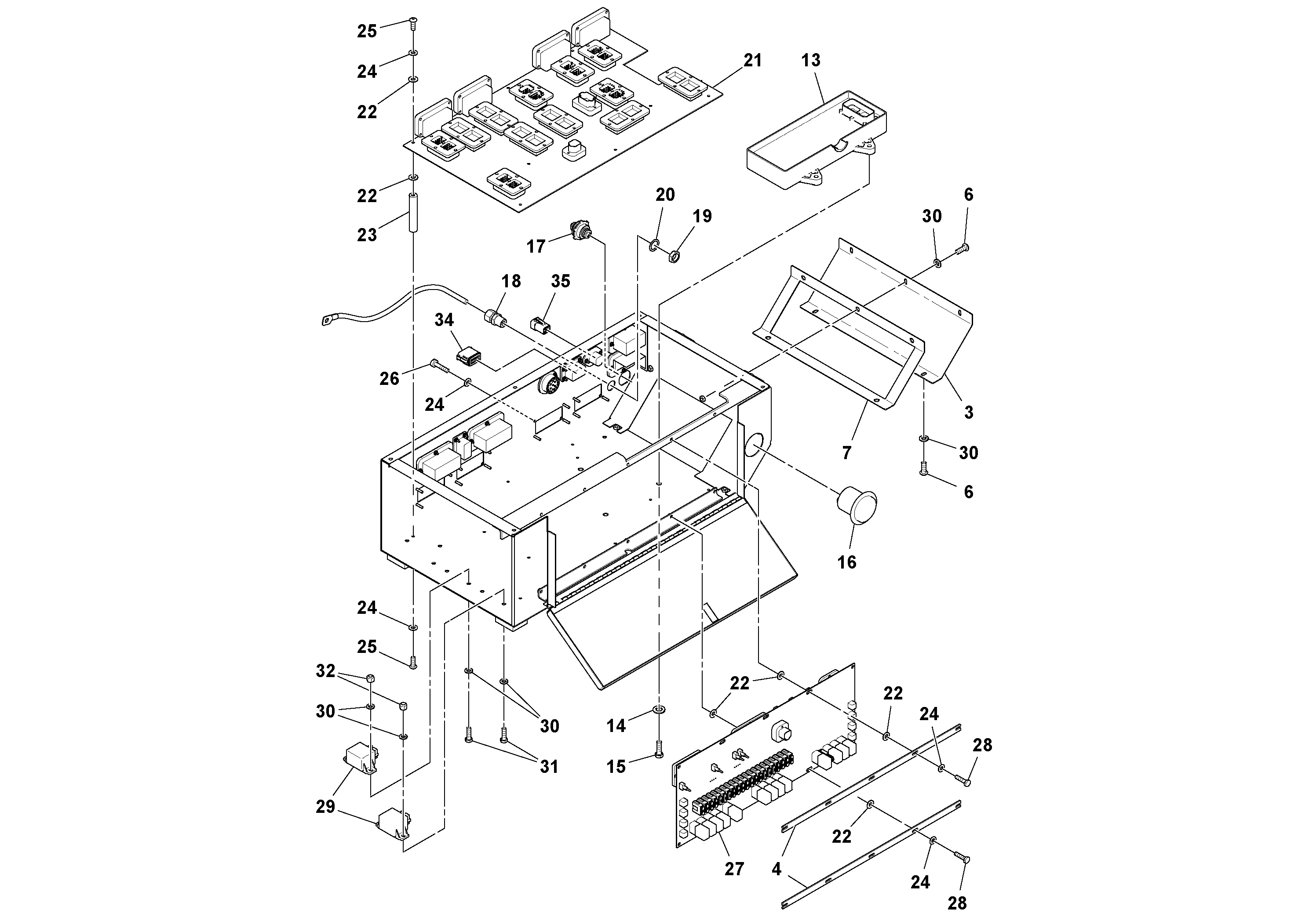 Схема запчастей Volvo PF6170 - 100973 Junction Box PF6160/PF6170
