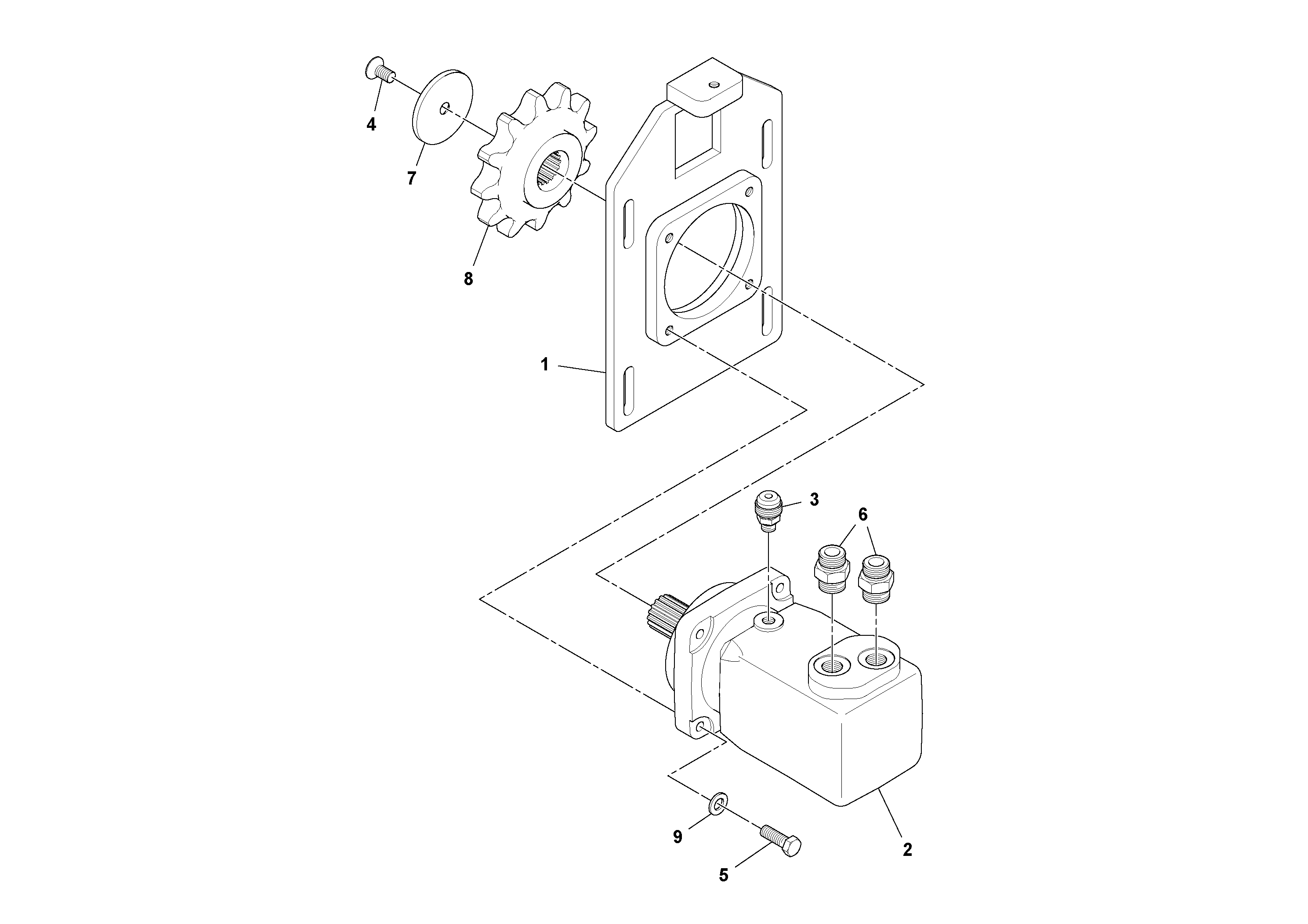 Схема запчастей Volvo PF6170 - 106845 Auger Motor Assembly PF6160/PF6170