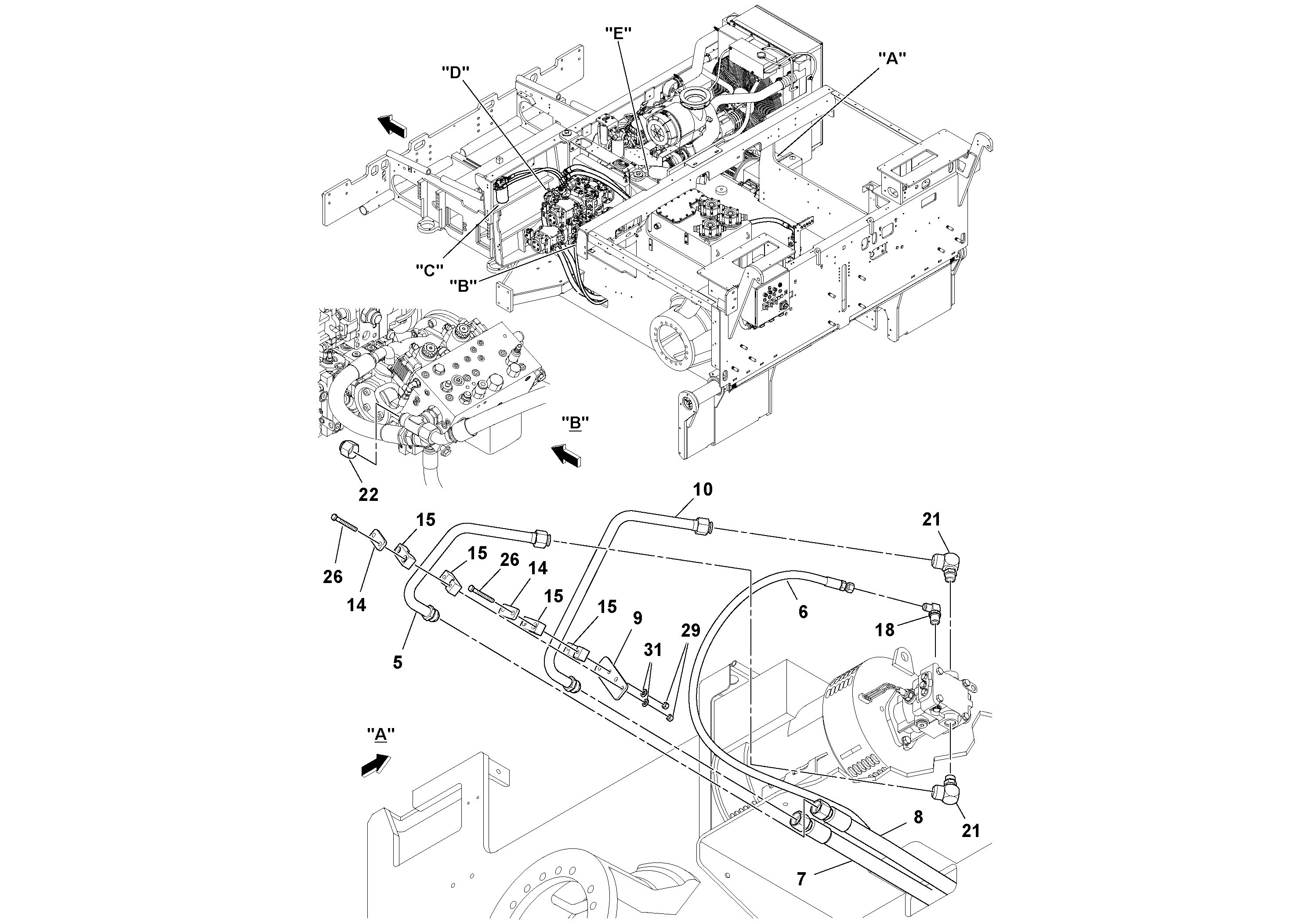 Схема запчастей Volvo PF6170 - 92440 Hydraulic Generator Installation PF6160/PF6170