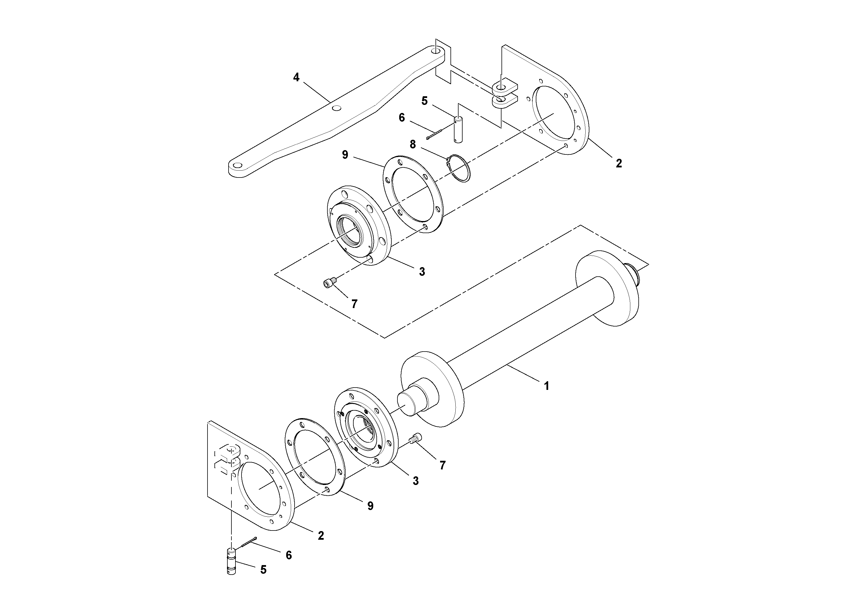 Схема запчастей Volvo PF6170 - 92475 Conveyor Idler Assembly PF6160/PF6170