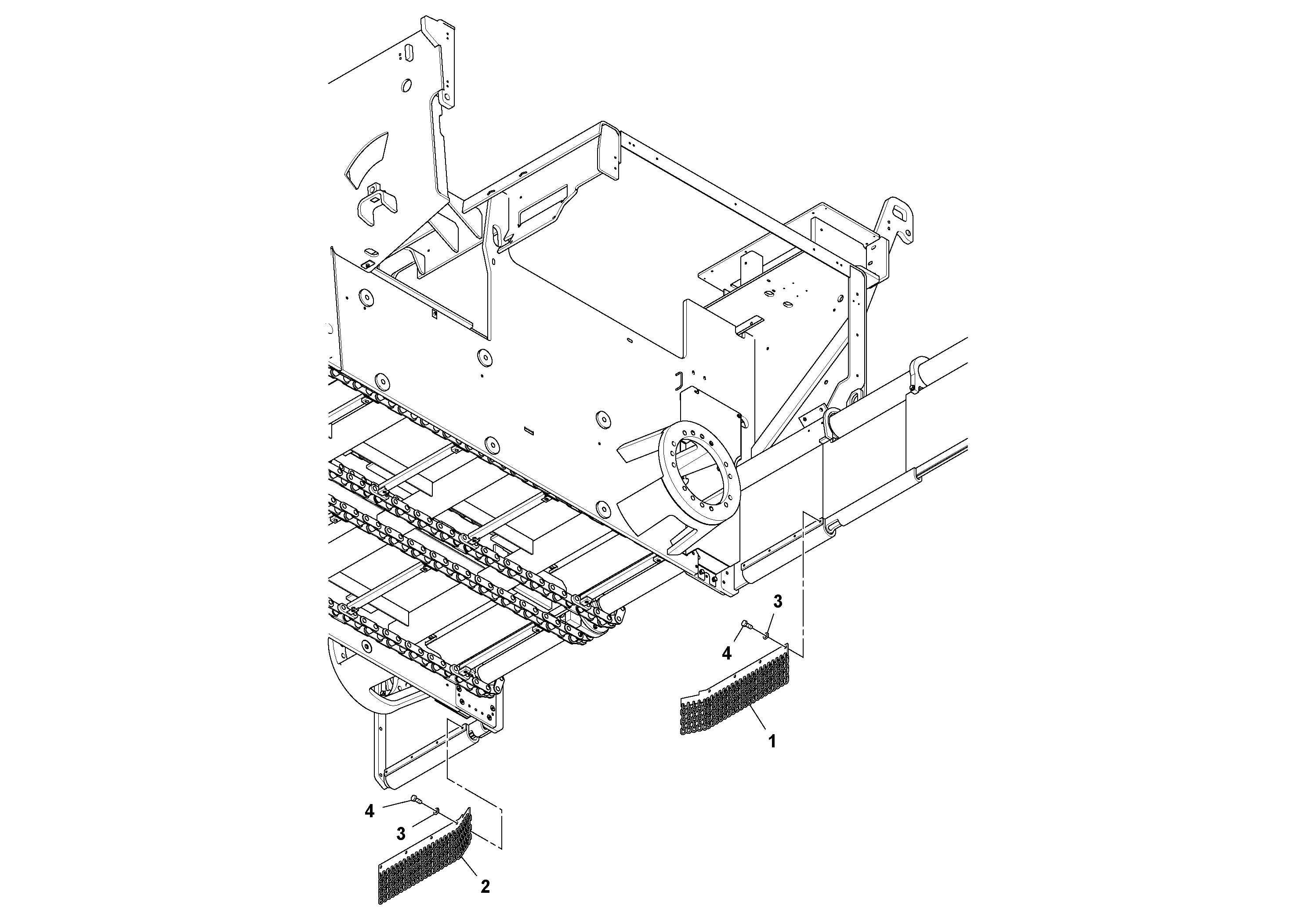 Схема запчастей Volvo PF6170 - 92483 Outer Chain Curtain Installation PF6160/PF6170