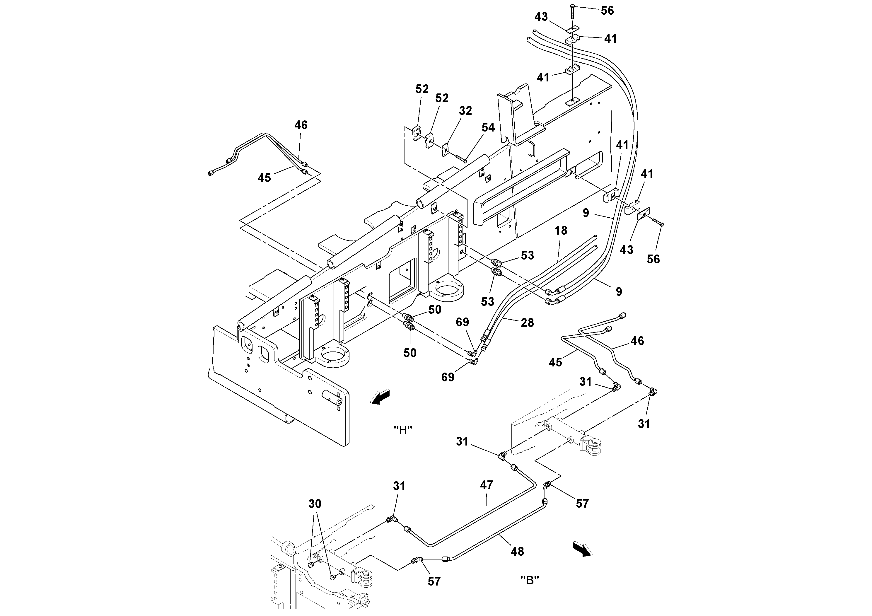 Схема запчастей Volvo PF6170 - 98825 Hydraulic Gear Pump Installation PF6160/PF6170