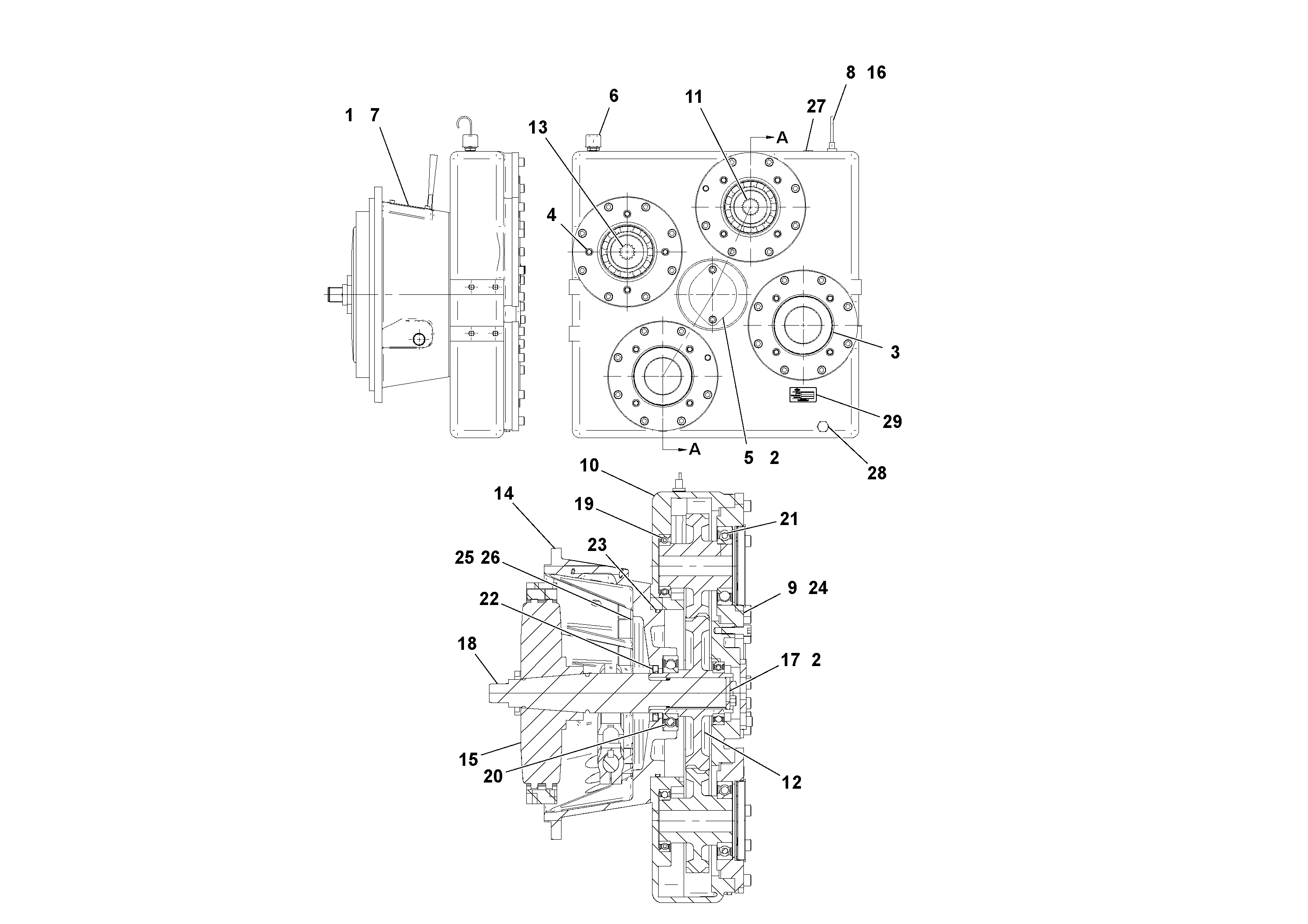 Схема запчастей Volvo PF6170 - 98519 Gearbox With Clutch PF6160/PF6170