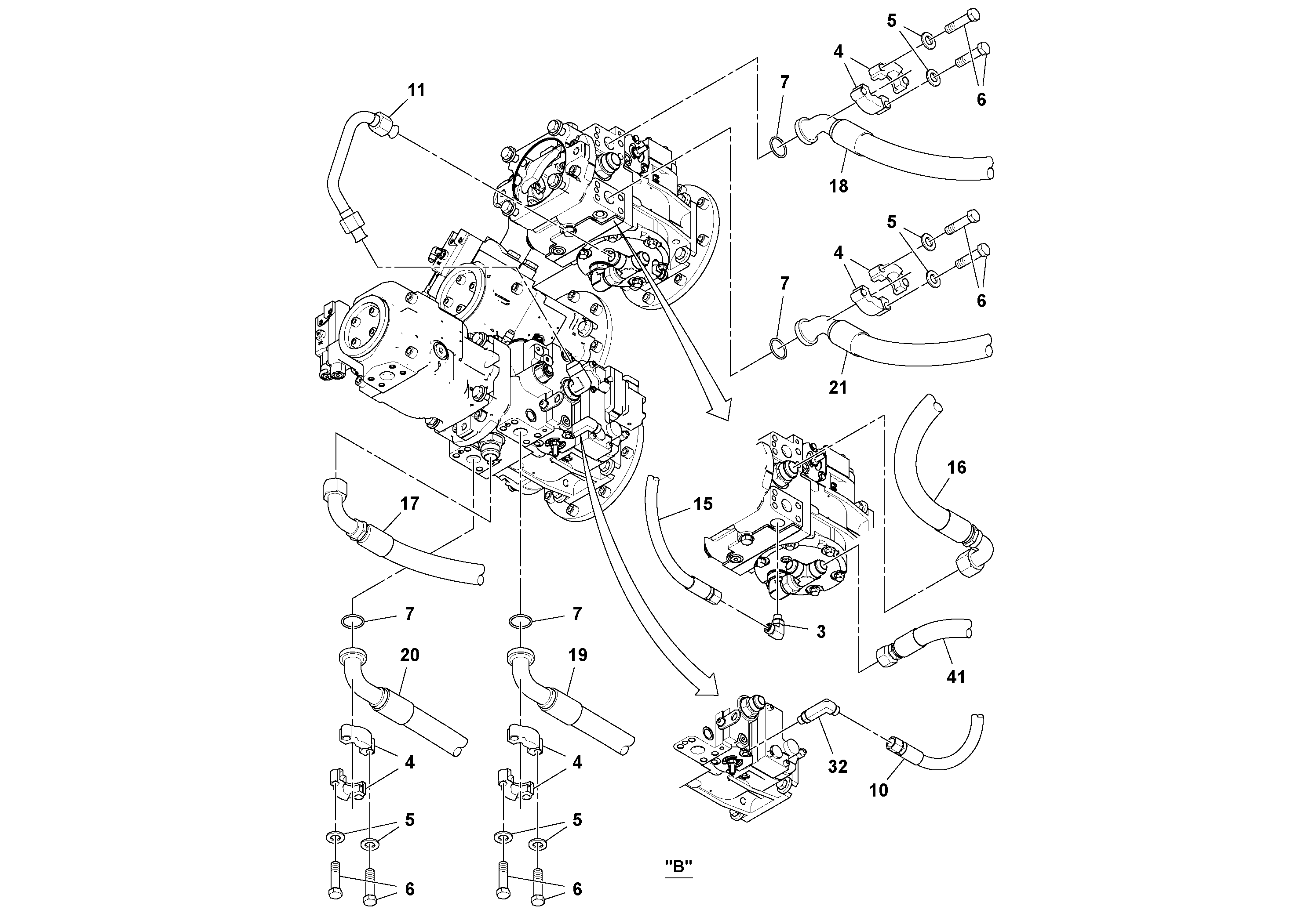 Схема запчастей Volvo PF6170 - 100105 Propulsion Installation PF6160/PF6170