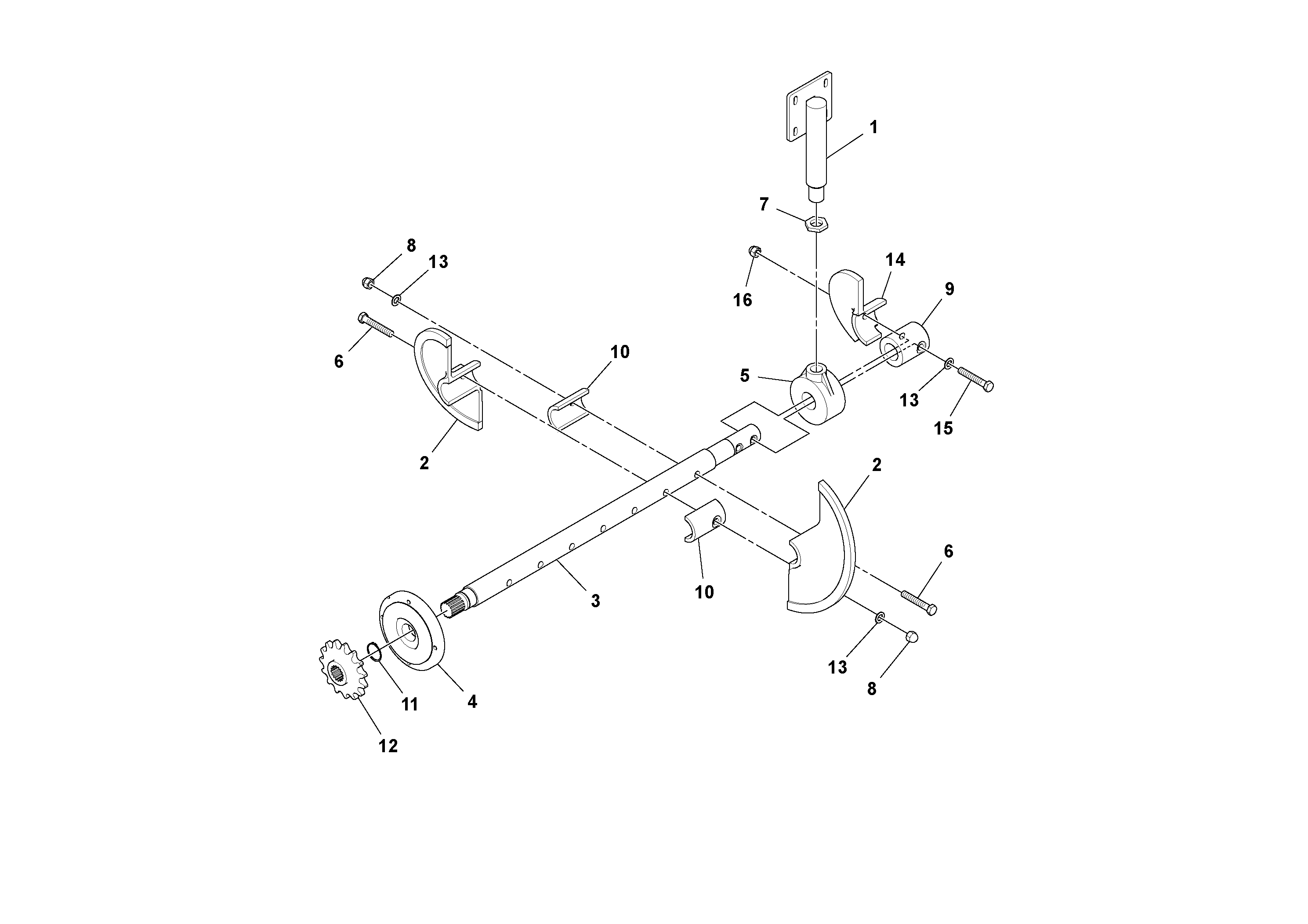 Схема запчастей Volvo PF6170 - 93644 Auger Shaft Assembly PF6160/PF6170