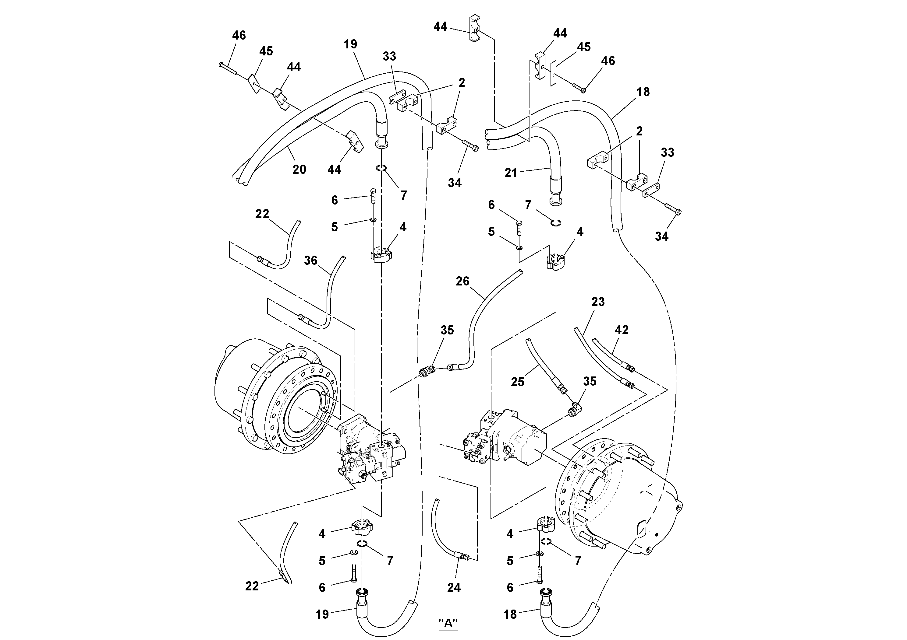 Схема запчастей Volvo PF6170 - 105344 Propulsion Installation PF6160/PF6170