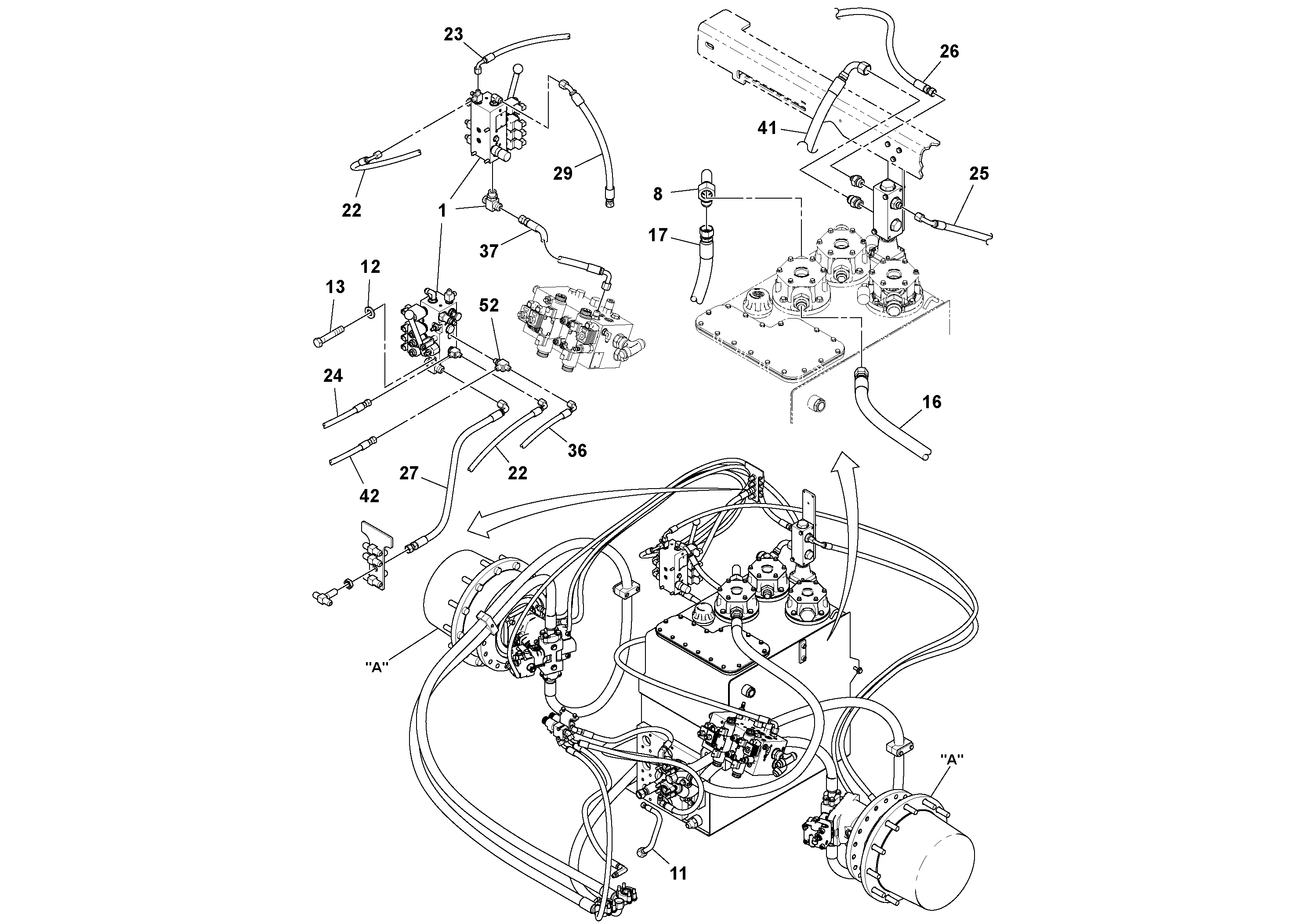 Схема запчастей Volvo PF6170 - 93002 Propulsion Installation PF6160/PF6170