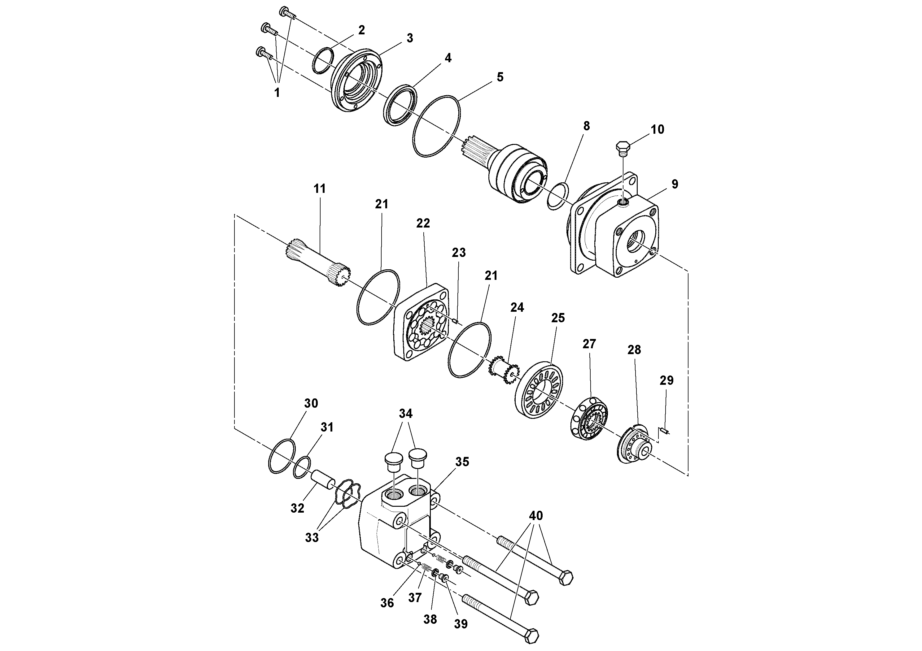 Схема запчастей Volvo PF6170 - 94097 Motor PF6160/PF6170