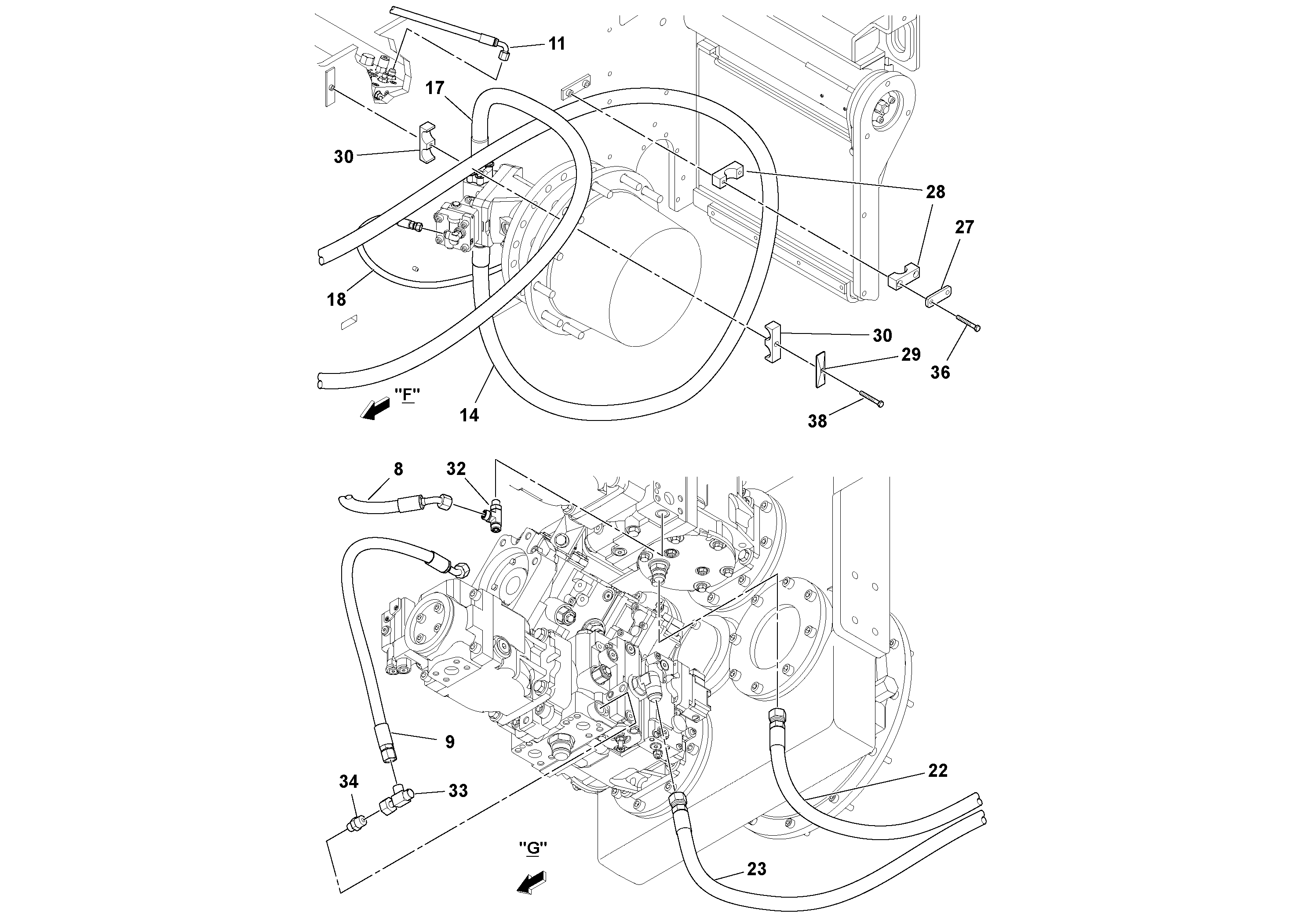 Схема запчастей Volvo PF6170 - 93081 Propulsion Installation PF6160/PF6170