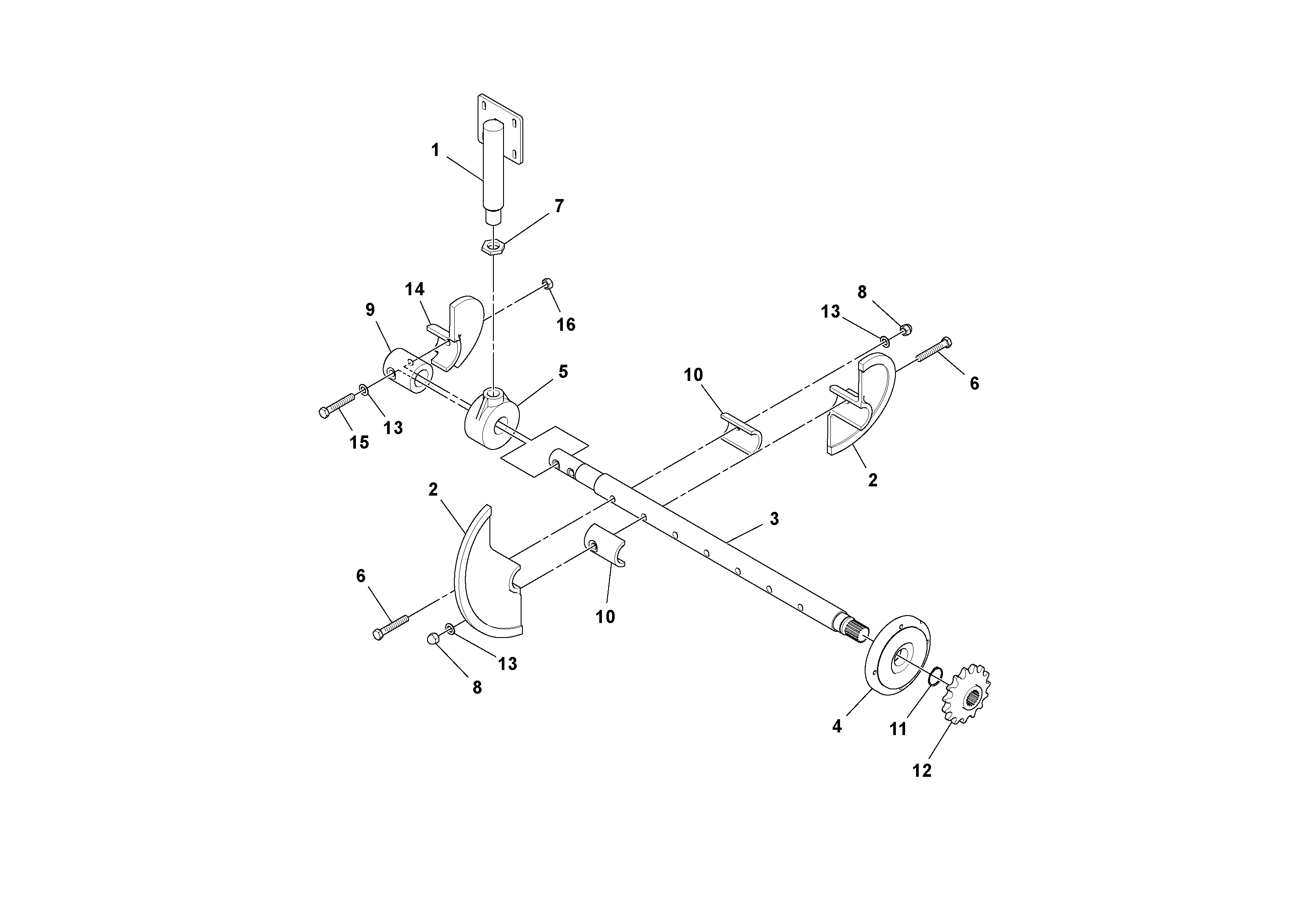 Схема запчастей Volvo PF6170 - 95537 Auger Shaft Assembly PF6160/PF6170