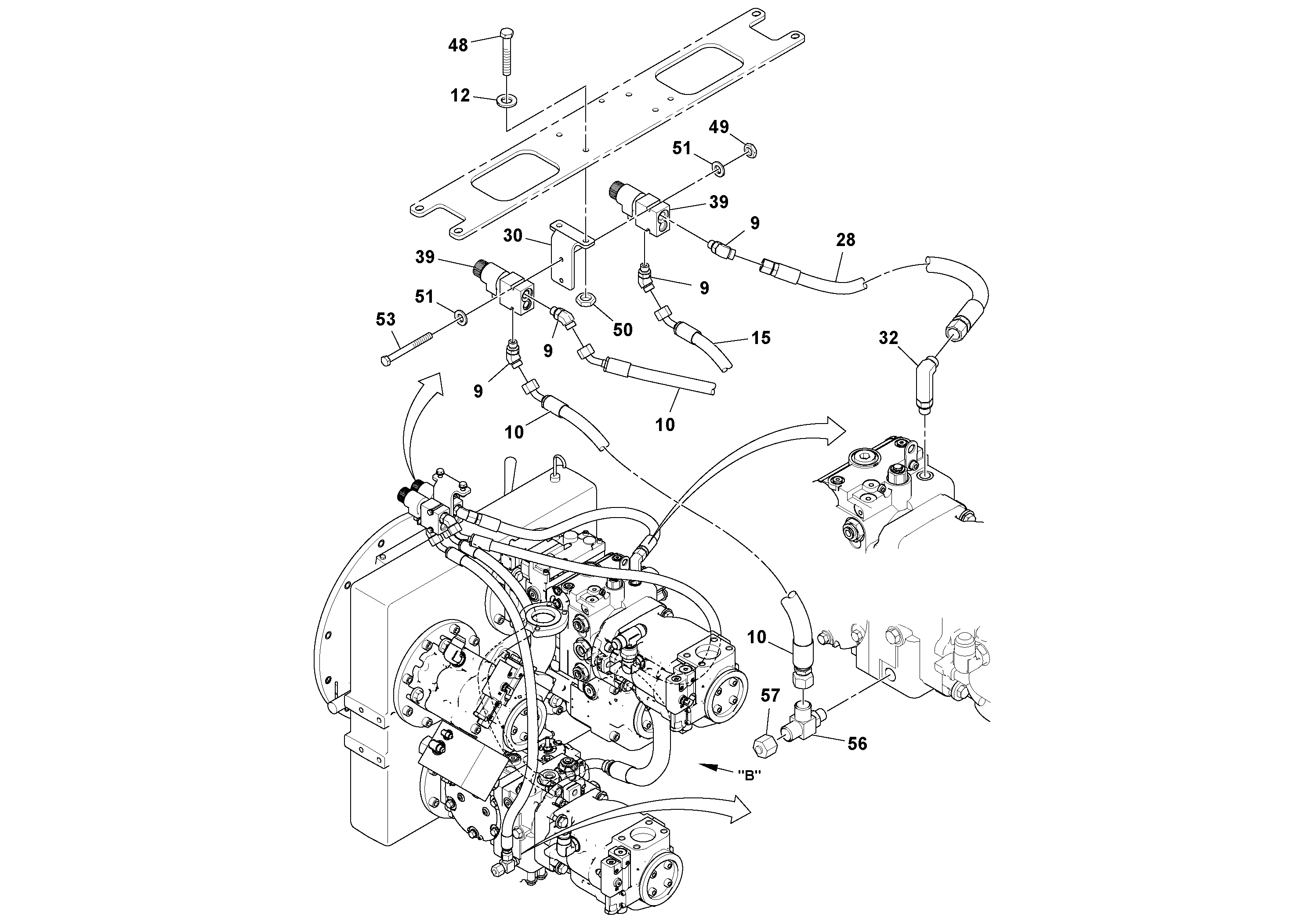 Схема запчастей Volvo PF6170 - 94642 Propulsion Installation PF6160/PF6170