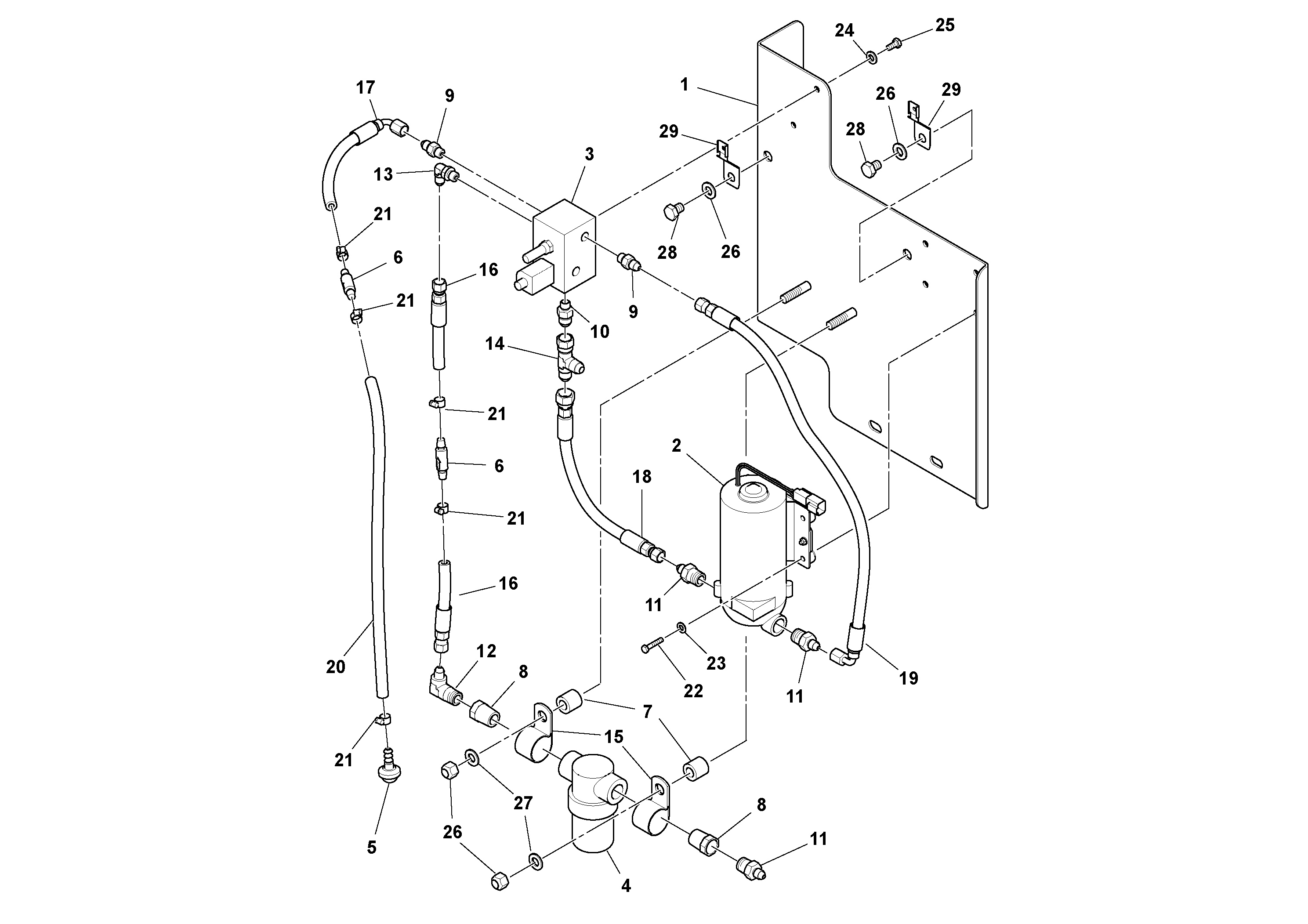 Схема запчастей Volvo PF6170 - 95984 Wash-down Assembly PF6160/PF6170
