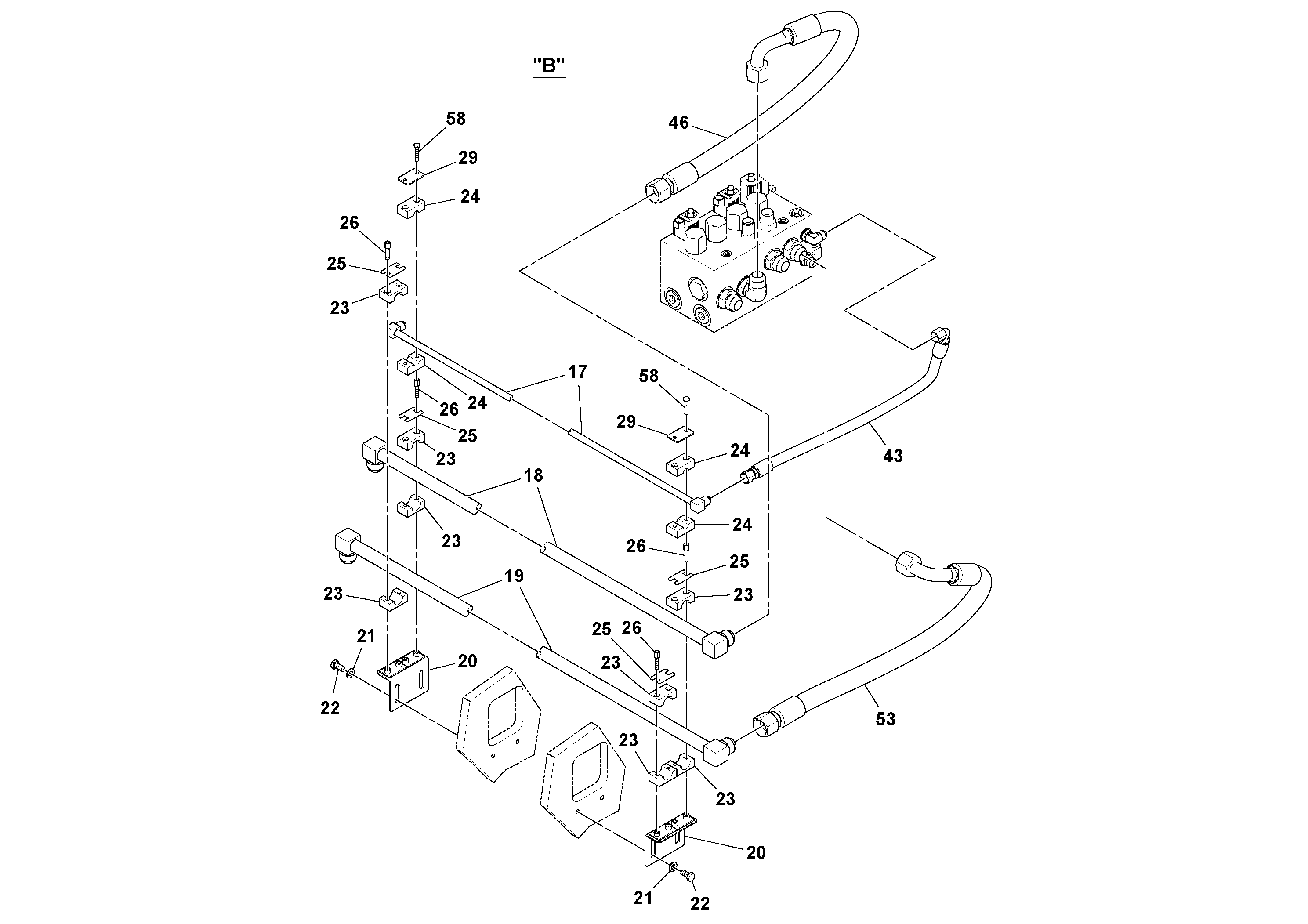 Схема запчастей Volvo PF6170 - 95279 Fwa Hydraulic Installation PF6160/PF6170
