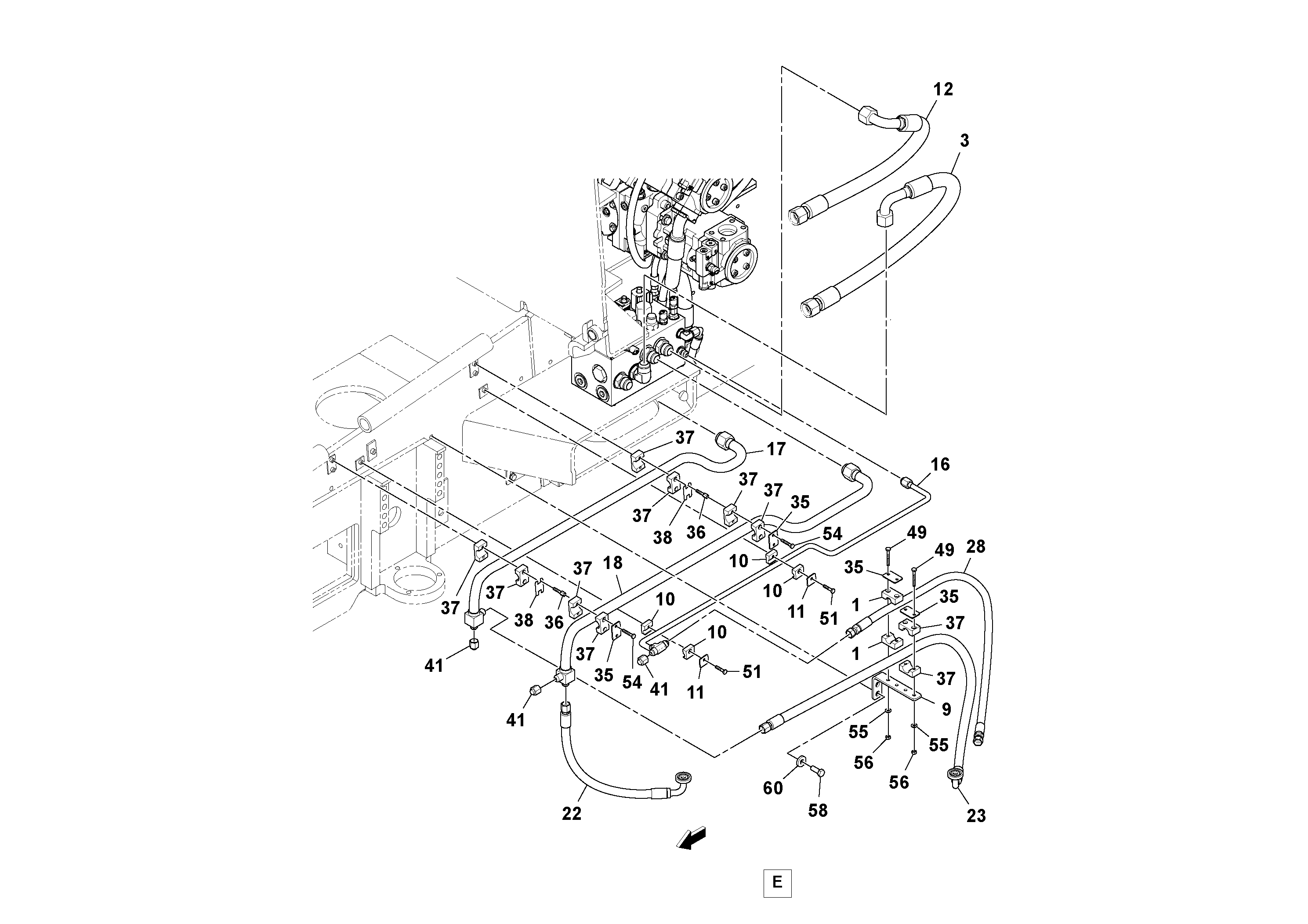 Схема запчастей Volvo PF6170 - 96633 Fwa Hydraulic Installation PF6160/PF6170