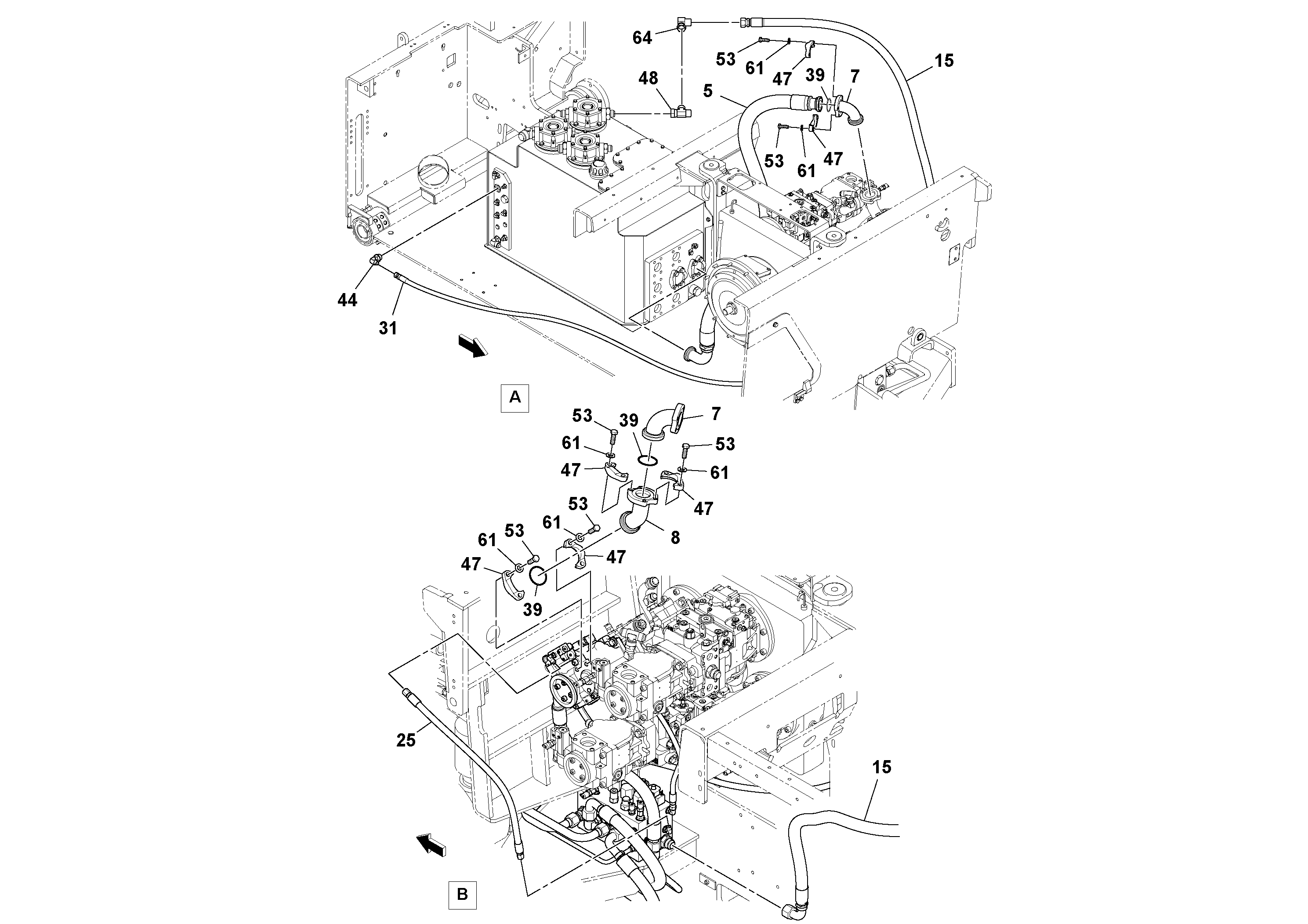 Схема запчастей Volvo PF6170 - 98824 Fwa Hydraulic Installation PF6160/PF6170