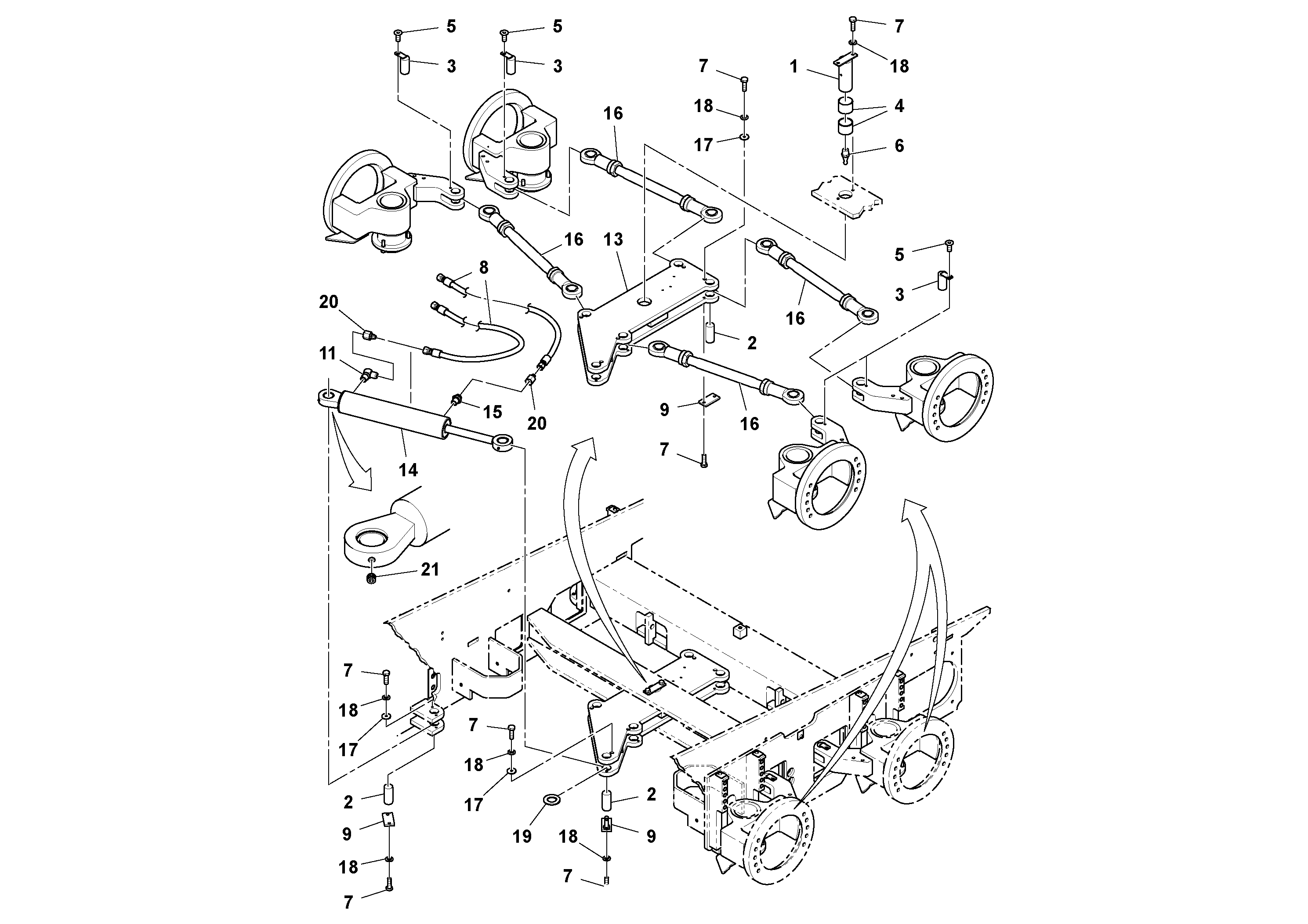 Схема запчастей Volvo PF6170 - 94070 Steering Installation PF6160/PF6170