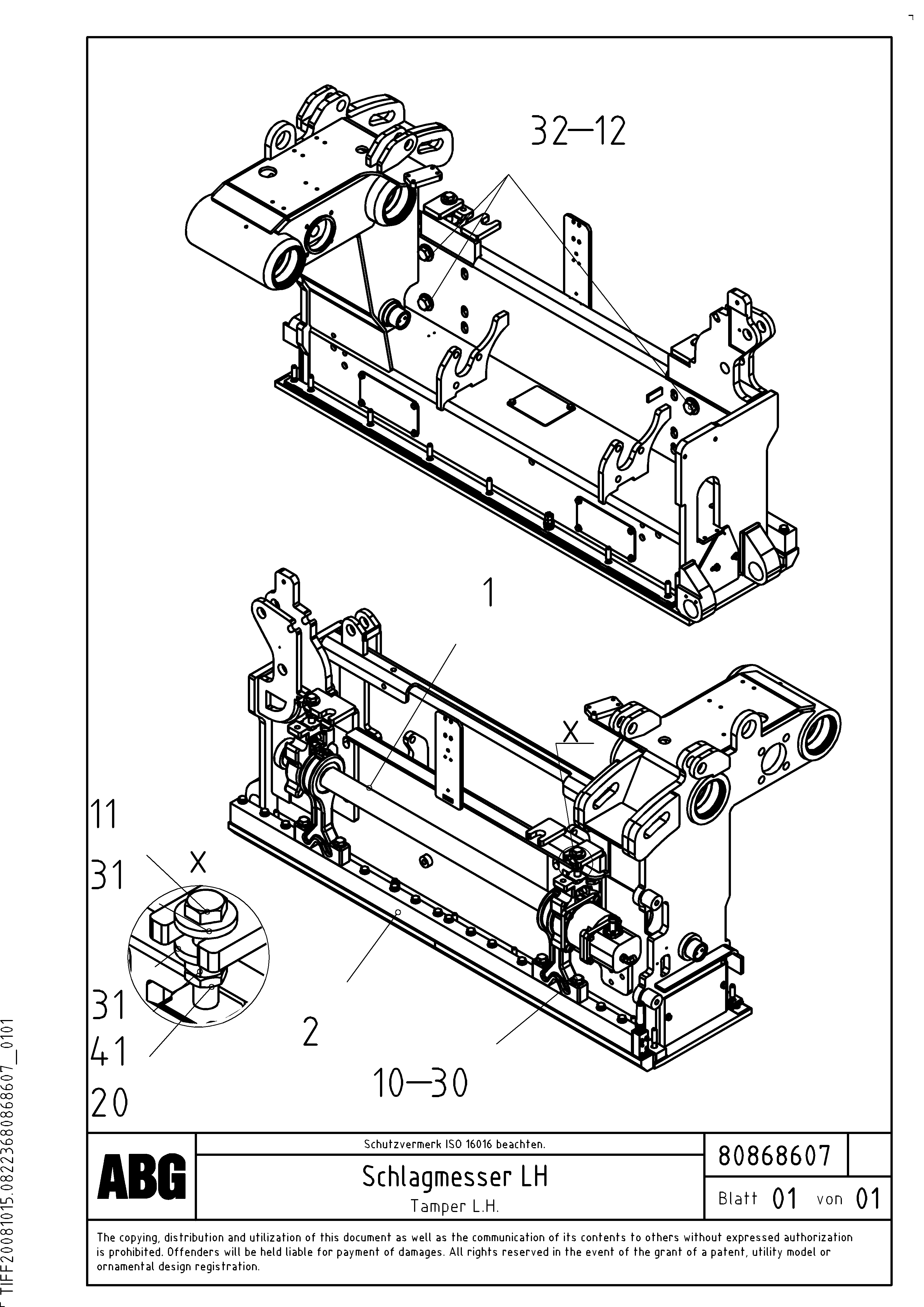 Схема запчастей Volvo PF6170 - 93795 Tamper set for basic screed OMNI 1011 ATT. SCREEDS 3,0 - 9,0M PF6110 PF6160/PF6170