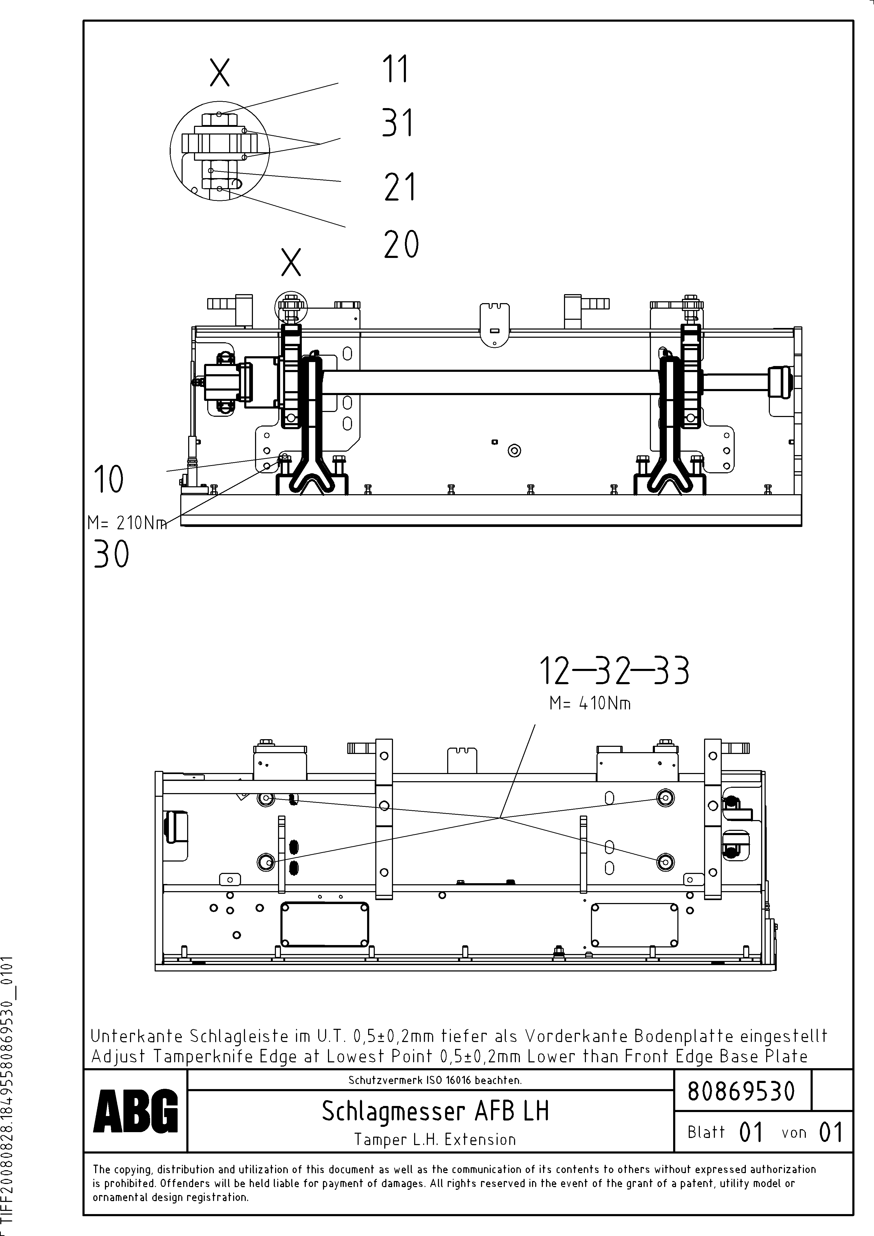 Схема запчастей Volvo PF6170 - 94583 Tamper set for extension OMNI 1011 ATT. SCREEDS 3,0 - 9,0M PF6110 PF6160/PF6170