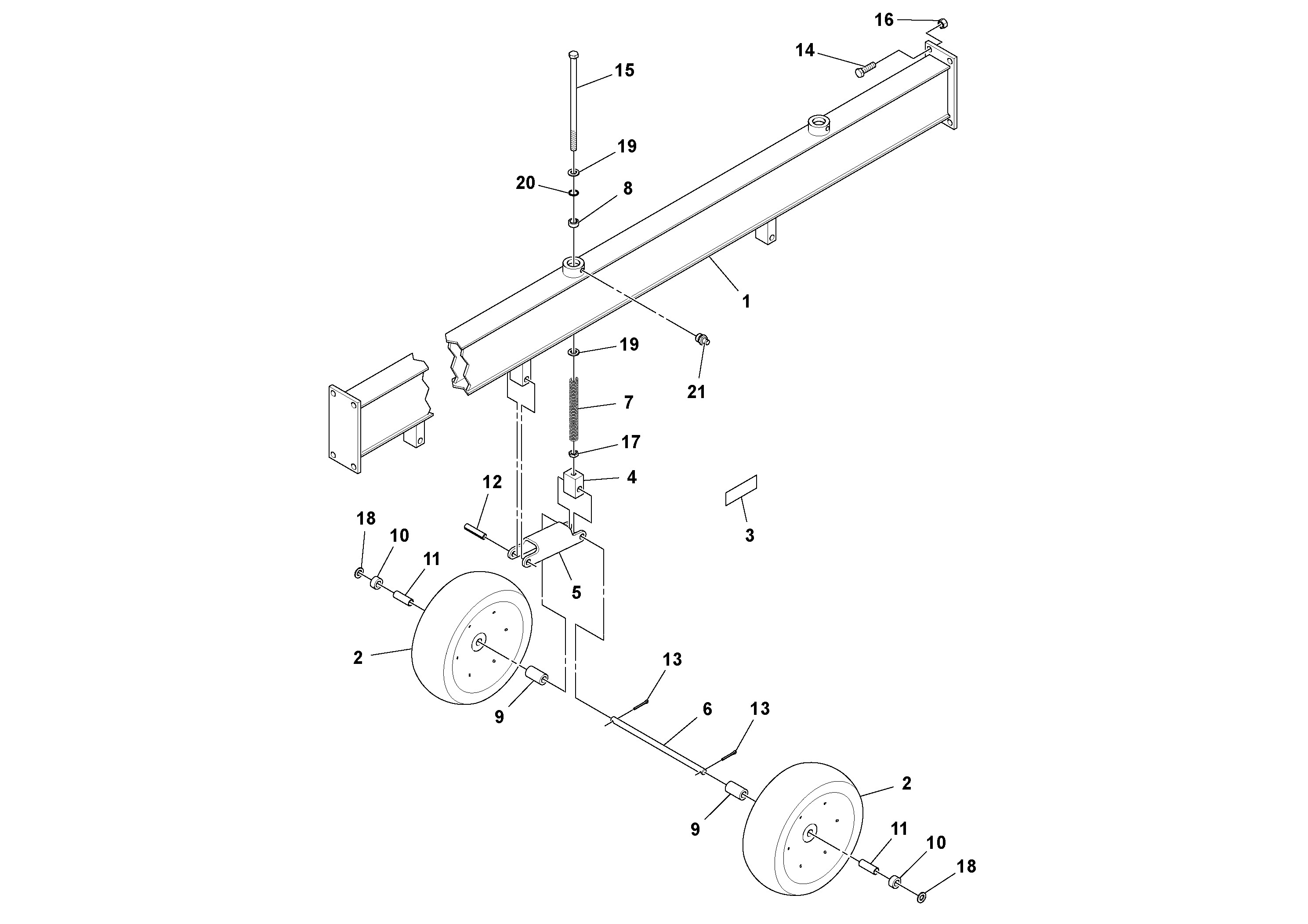 Схема запчастей Volvo PF6170 - 98266 10 Beam W/wheels PF6160/PF6170