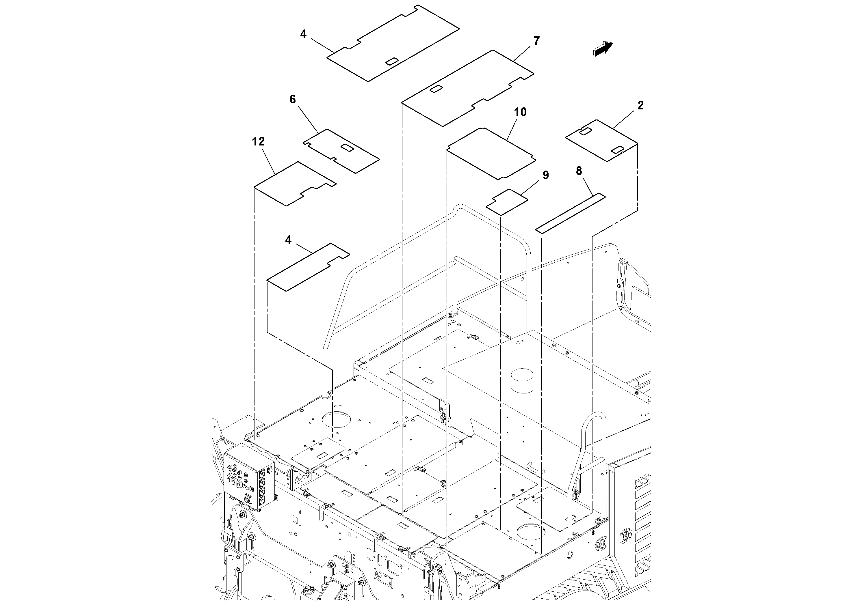 Схема запчастей Volvo PF6170 - 100836 Deck Tread Installation PF6160/PF6170