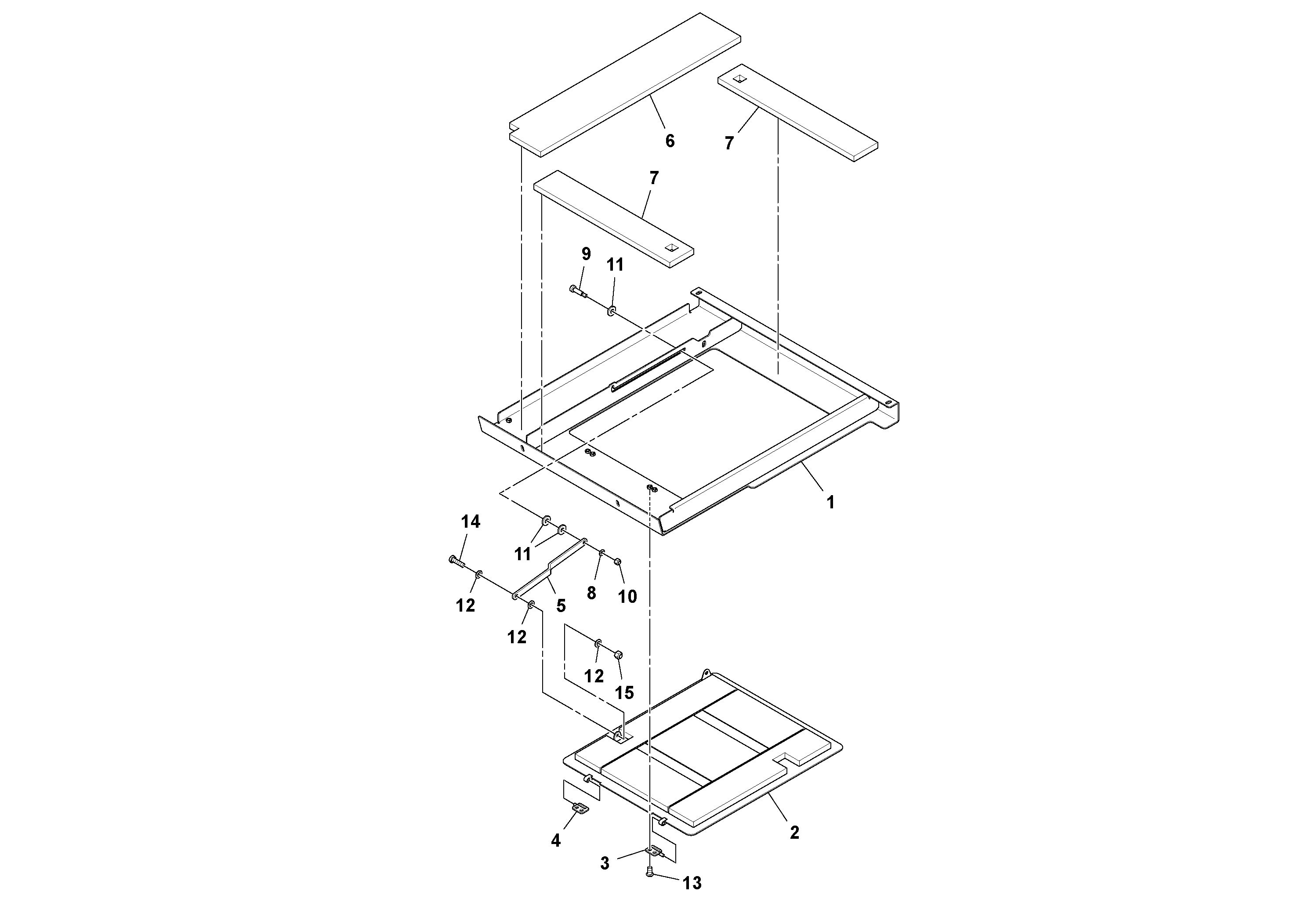 Схема запчастей Volvo PF6170 - 91485 Flat Deck Assembly PF6160/PF6170