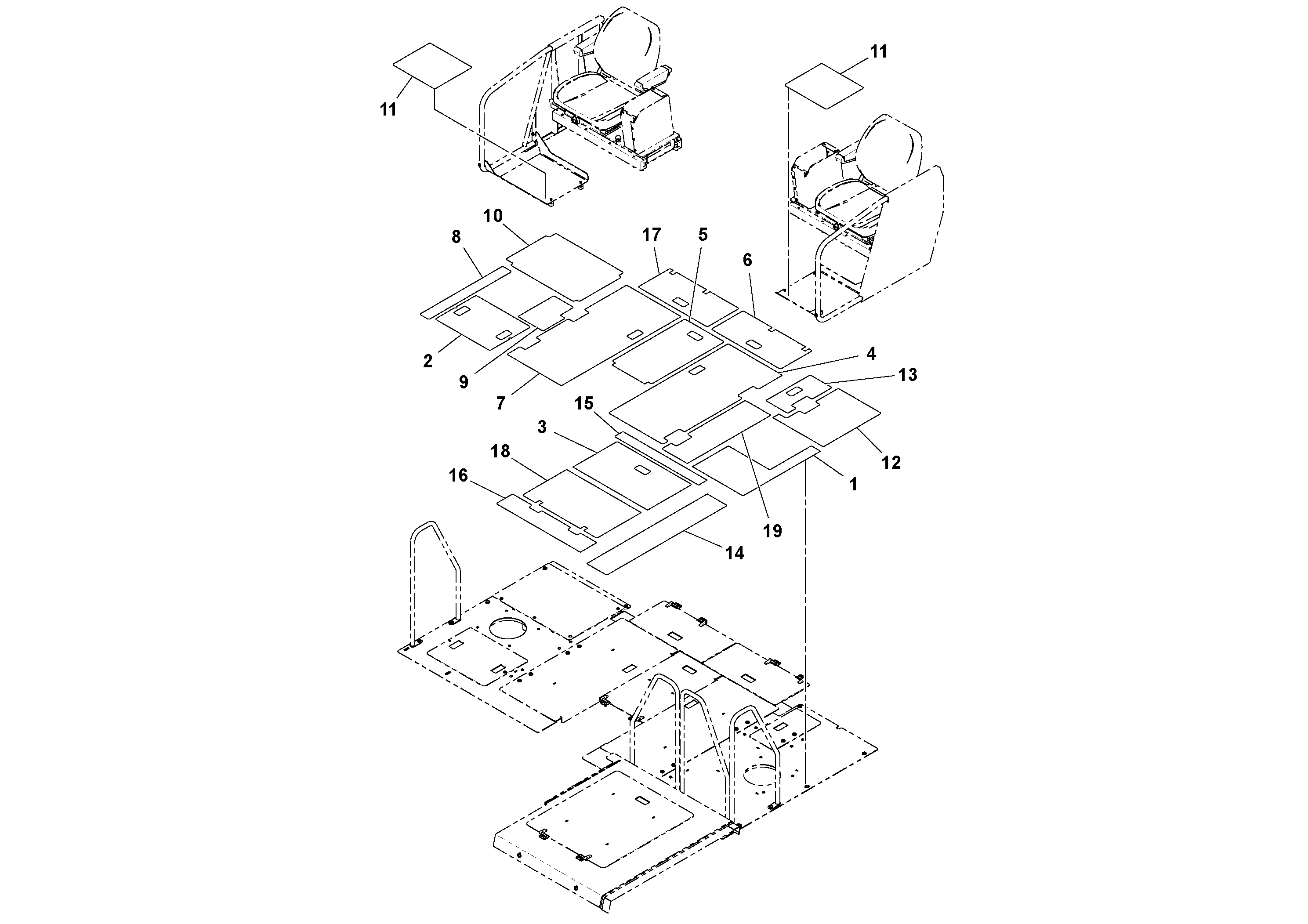 Схема запчастей Volvo PF6170 - 92353 Deck Tread Installation PF6160/PF6170