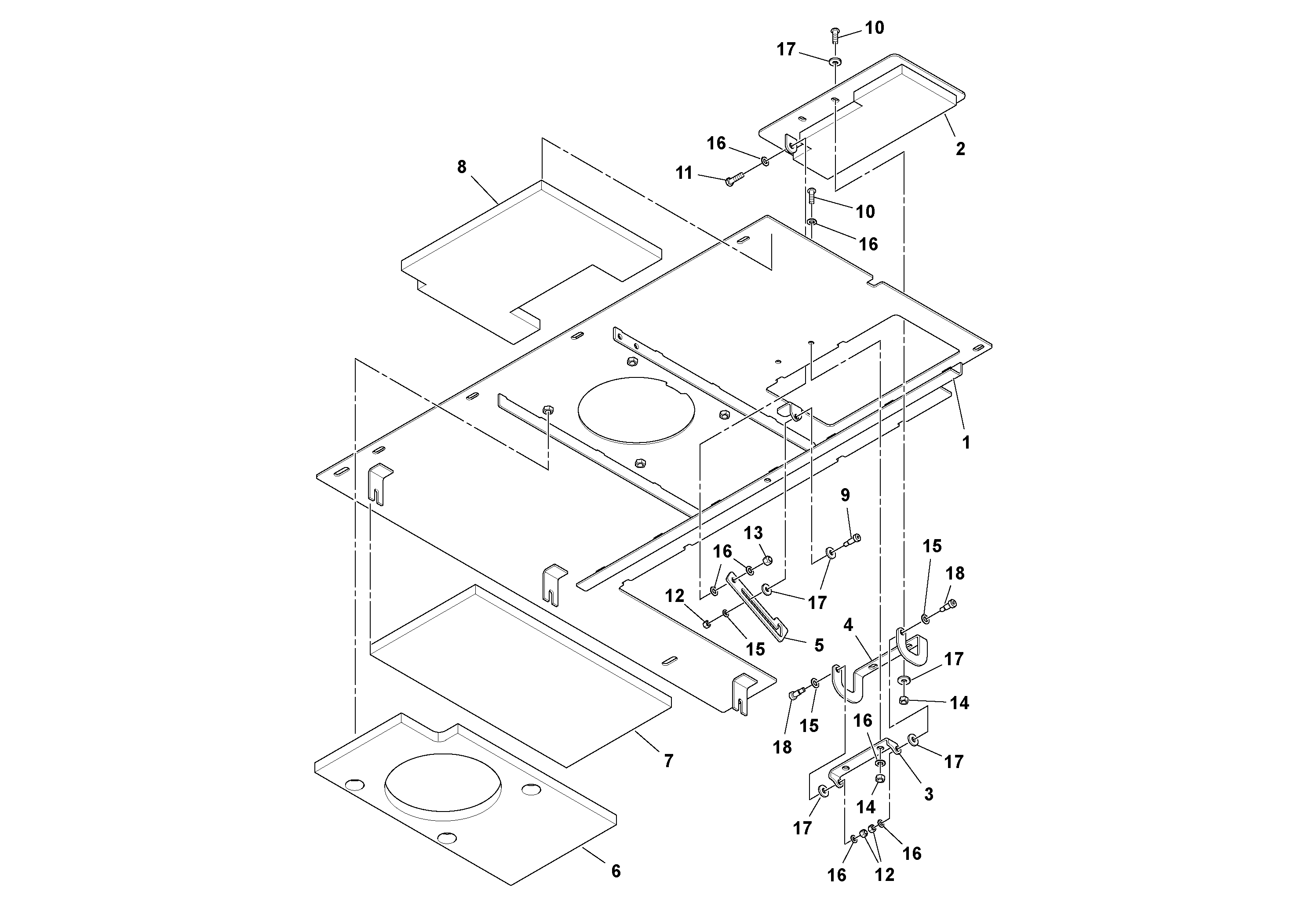 Схема запчастей Volvo PF6170 - 95899 Fixed Deck Plate Assembly PF6160/PF6170