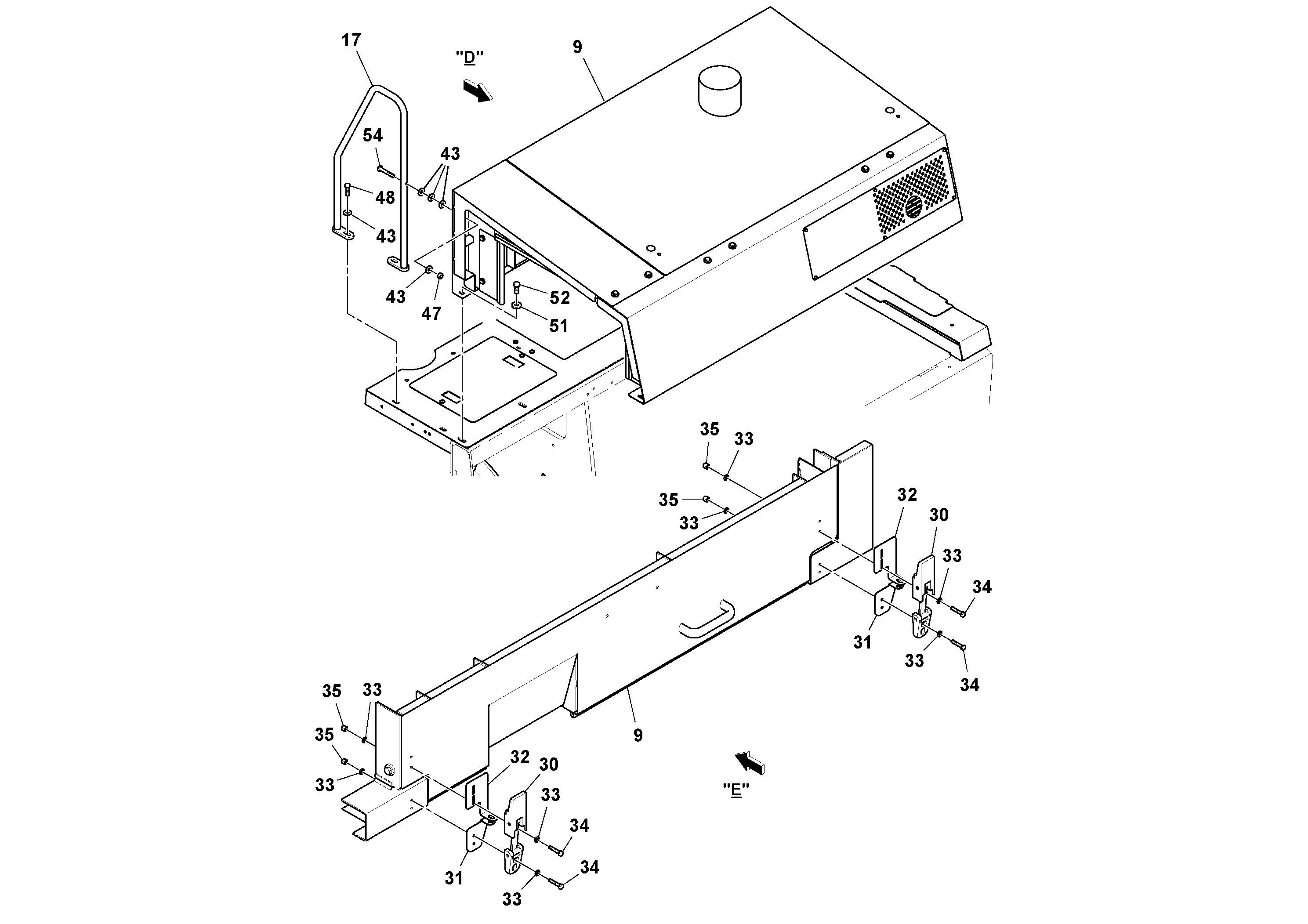 Схема запчастей Volvo PF6170 - 98210 Hood And Deck Installation PF6160/PF6170