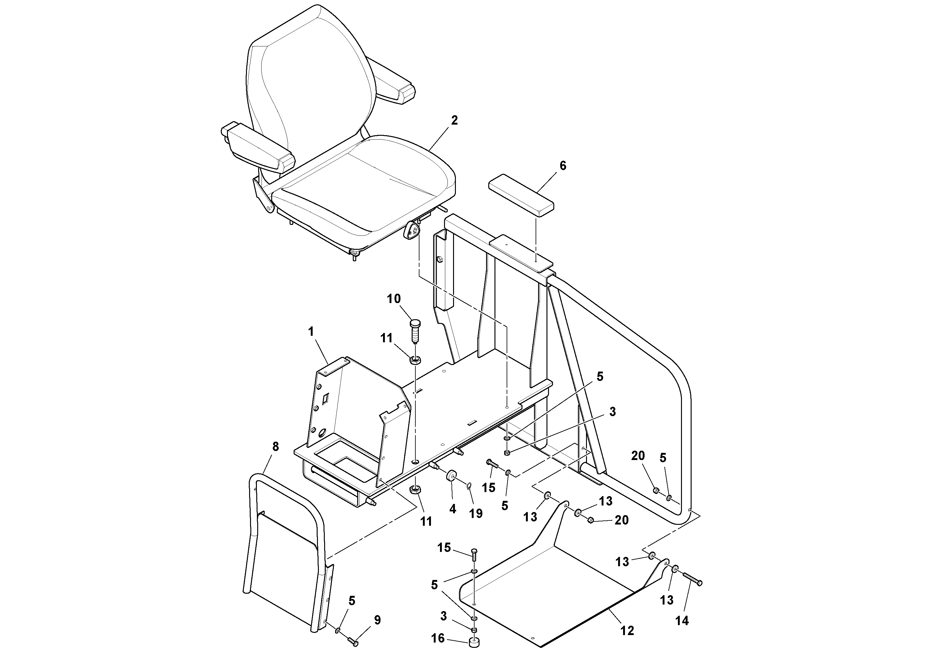 Схема запчастей Volvo PF6170 - 97218 Seat Assembly PF6160/PF6170