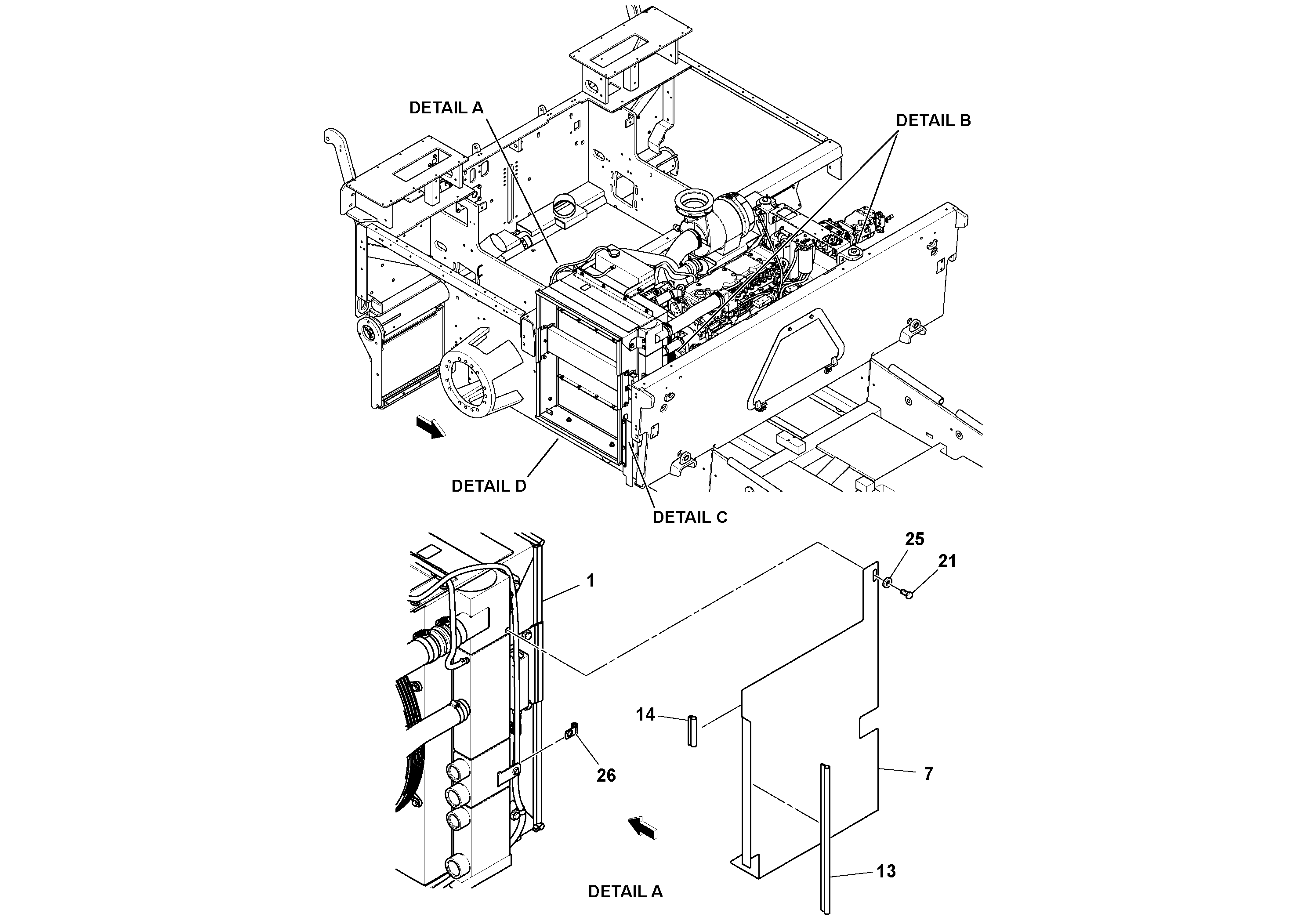 Схема запчастей Volvo PF6170 - 100275 Engine Installation PF6160/PF6170