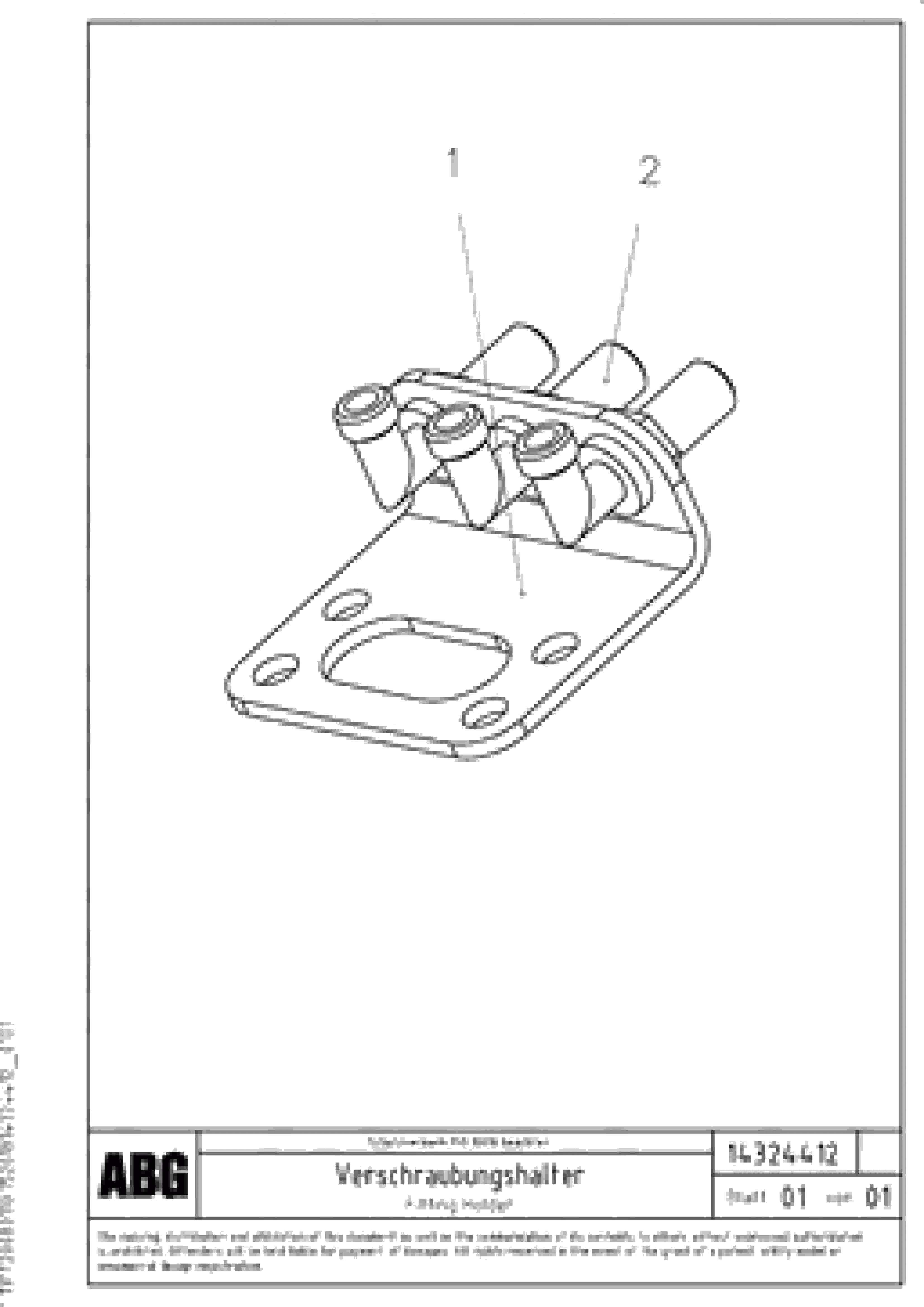 Схема запчастей Volvo PF6170 - 69899 Fitting holder for hight adjustment/extension OMNI 1000 ATT. SCREEDS 3,0 - 9,0M PF6110, PF6160/6170