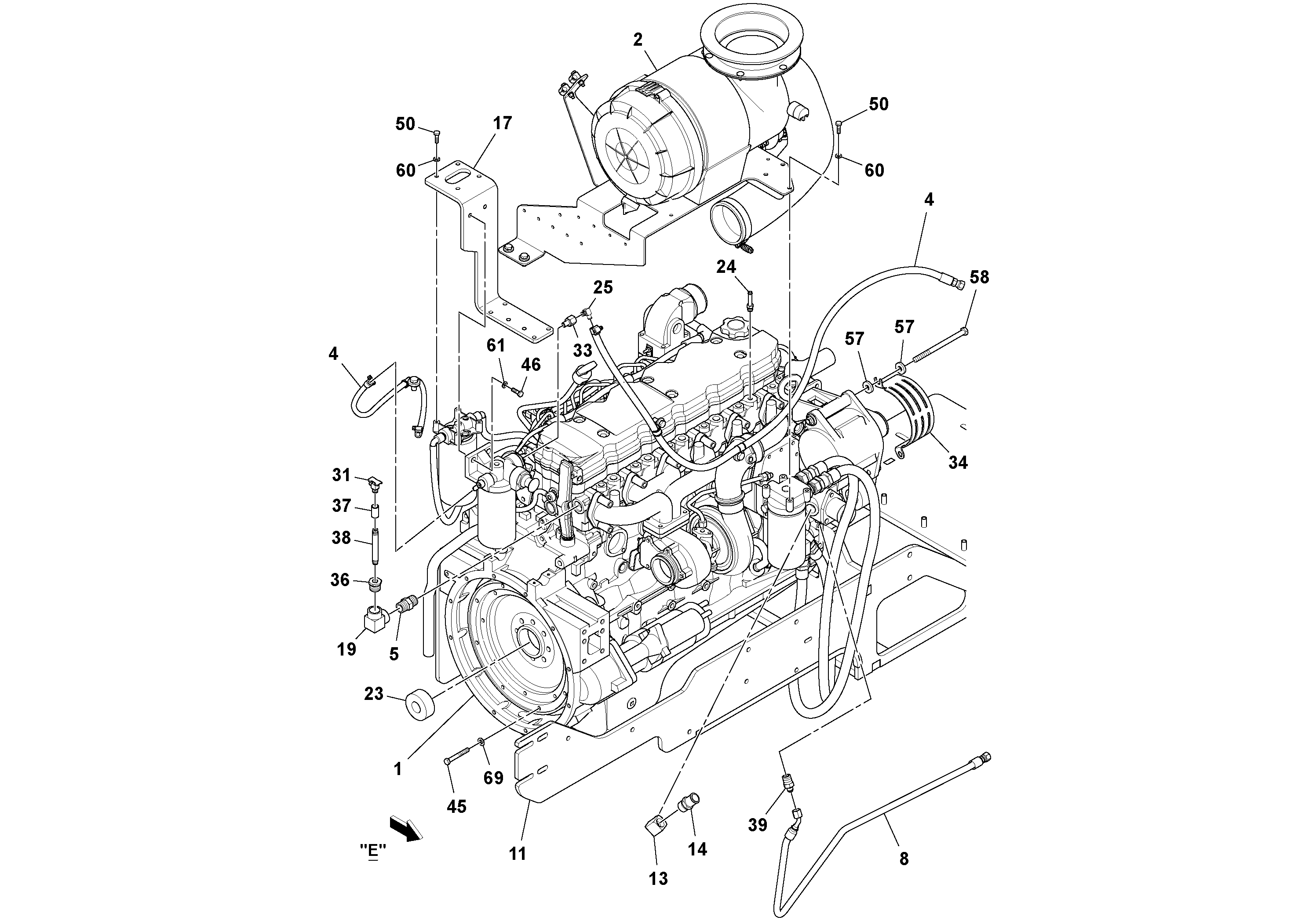 Схема запчастей Volvo PF6170 - 93170 Двигатель в сборе PF6160/PF6170