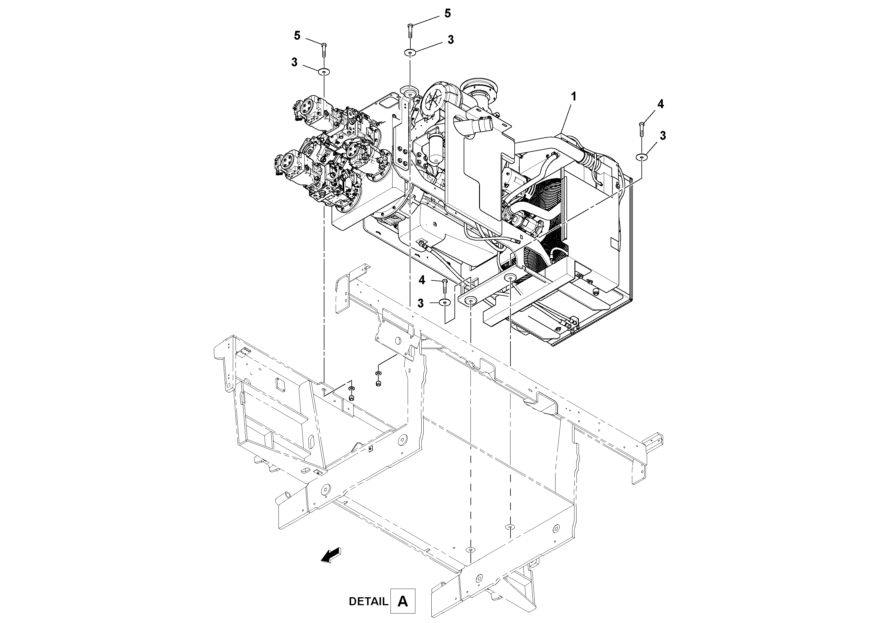 Схема запчастей Volvo PF6170 - 94812 Engine Installation PF6160/PF6170